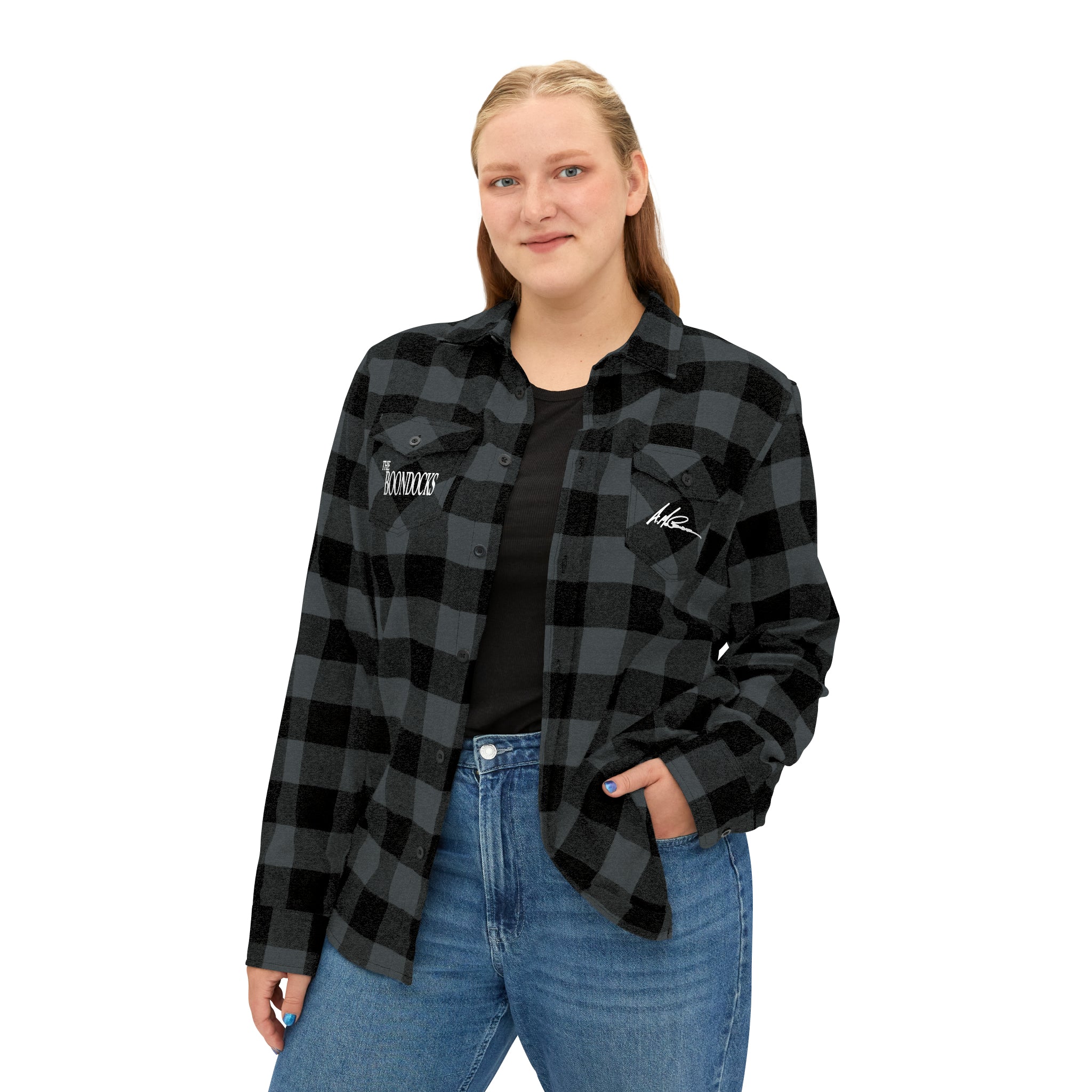 The Boondocks Freeman Brothers Wanted Charcoal Heather/ Black Flannel Shirt - Image 8