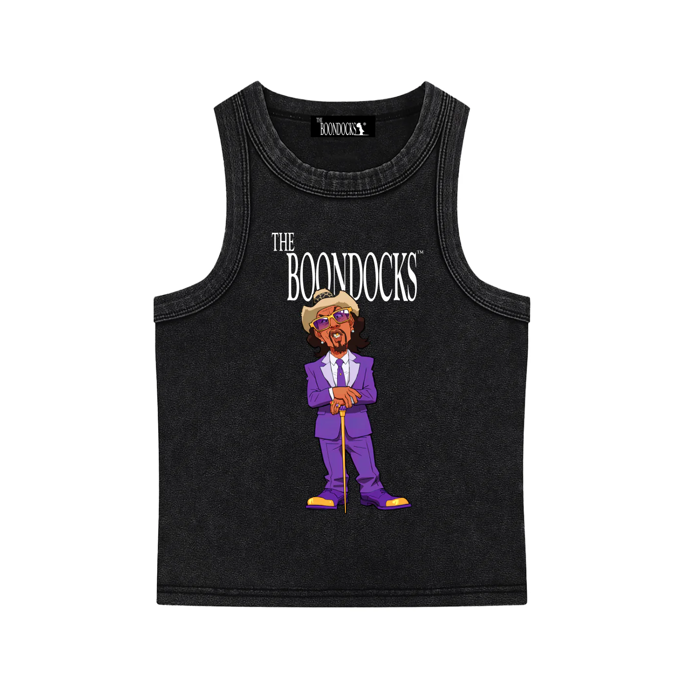 The Boondocks A Pimp Named Slickback Black Acid Washed Tank Top - Image 3