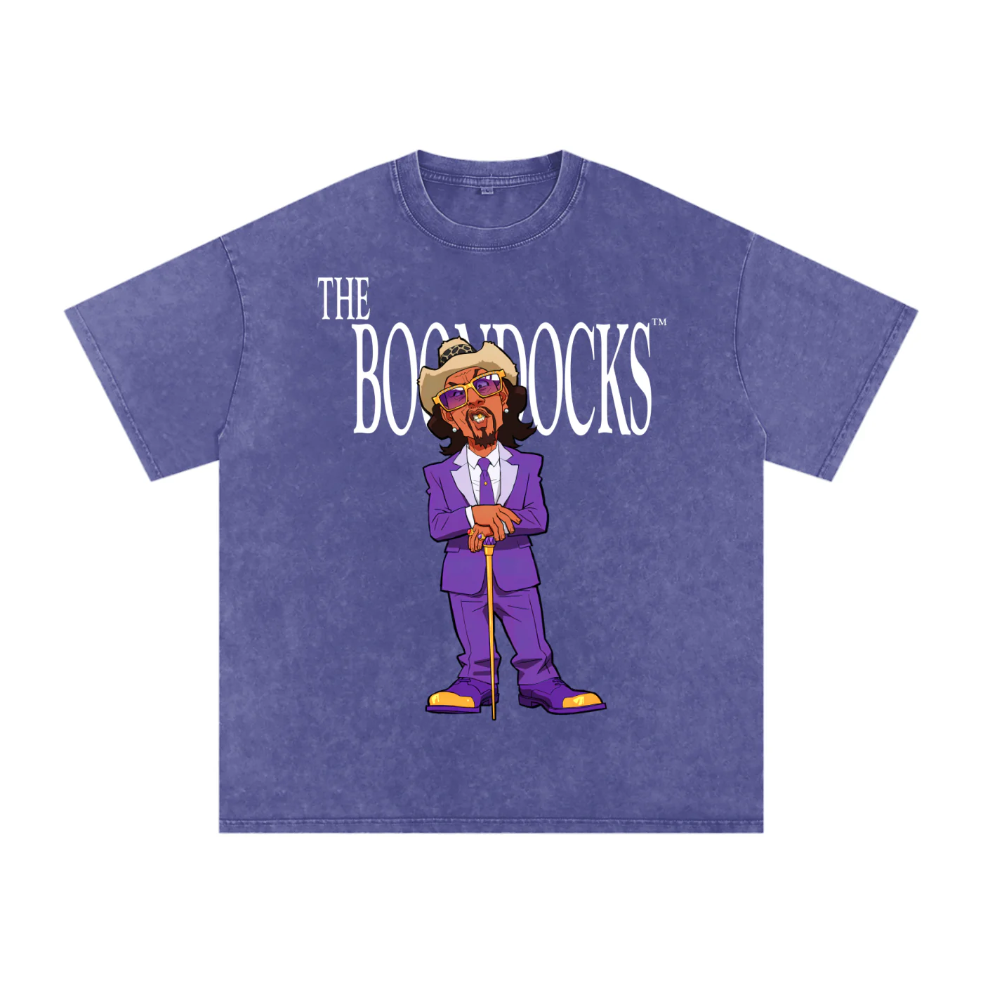 The Boondocks A Pimp Named Slickback Purple Acid Washed Oversized T-Shirt - Image 3