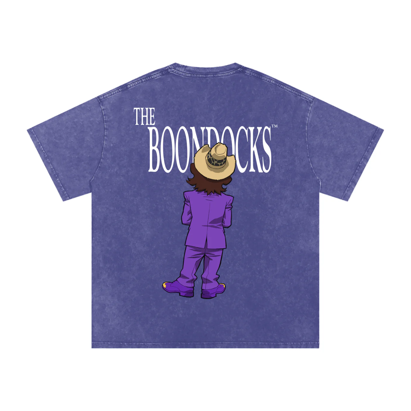 The Boondocks A Pimp Named Slickback Purple Acid Washed Oversized T-Shirt - Image 4