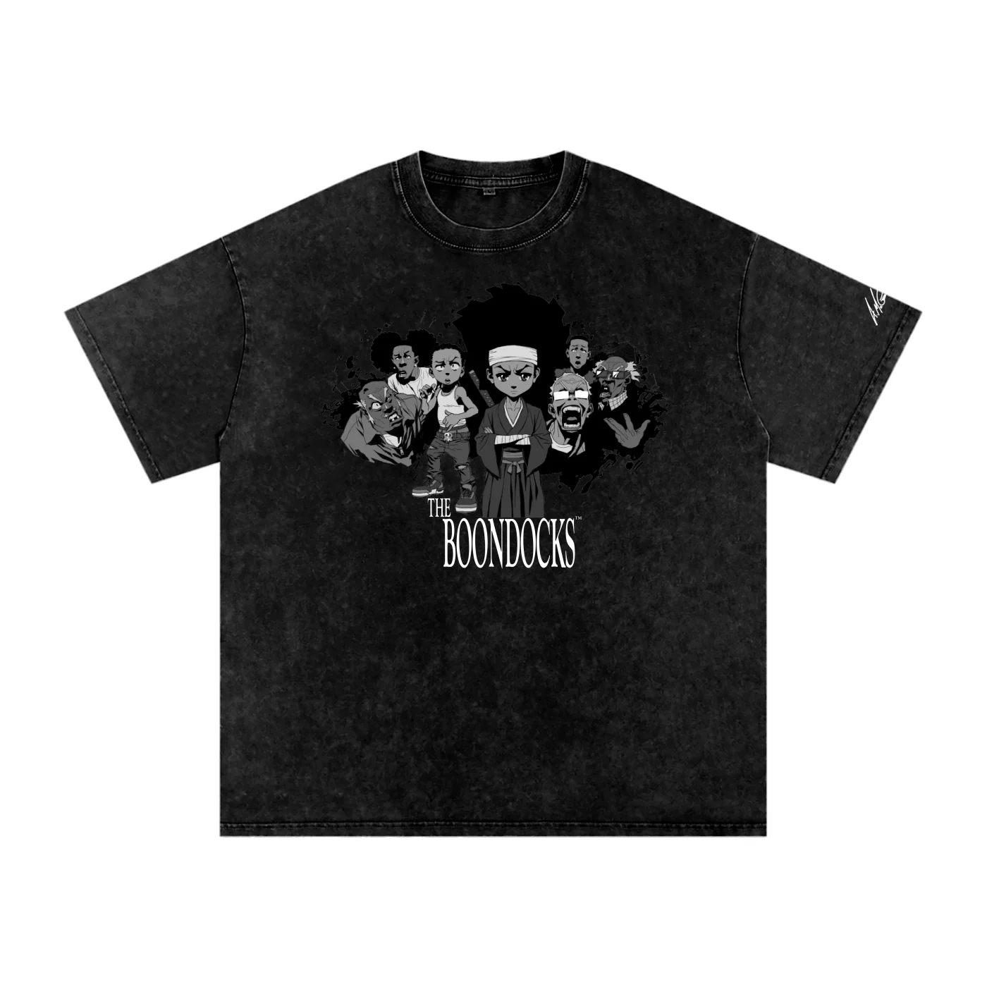 The Boondocks Ain’t No Peace in Woodcrest Acid Washed Oversized T-Shirt - Image 3
