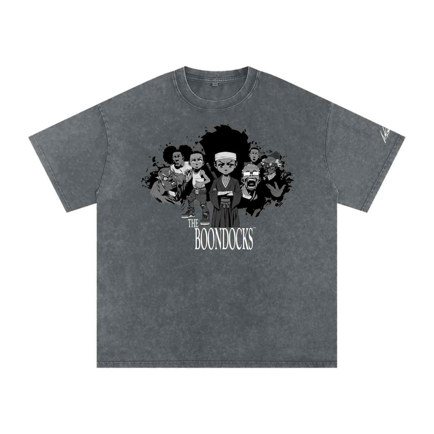 The Boondocks Ain’t No Peace in Woodcrest Acid Washed Oversized T-Shirt - Image 5