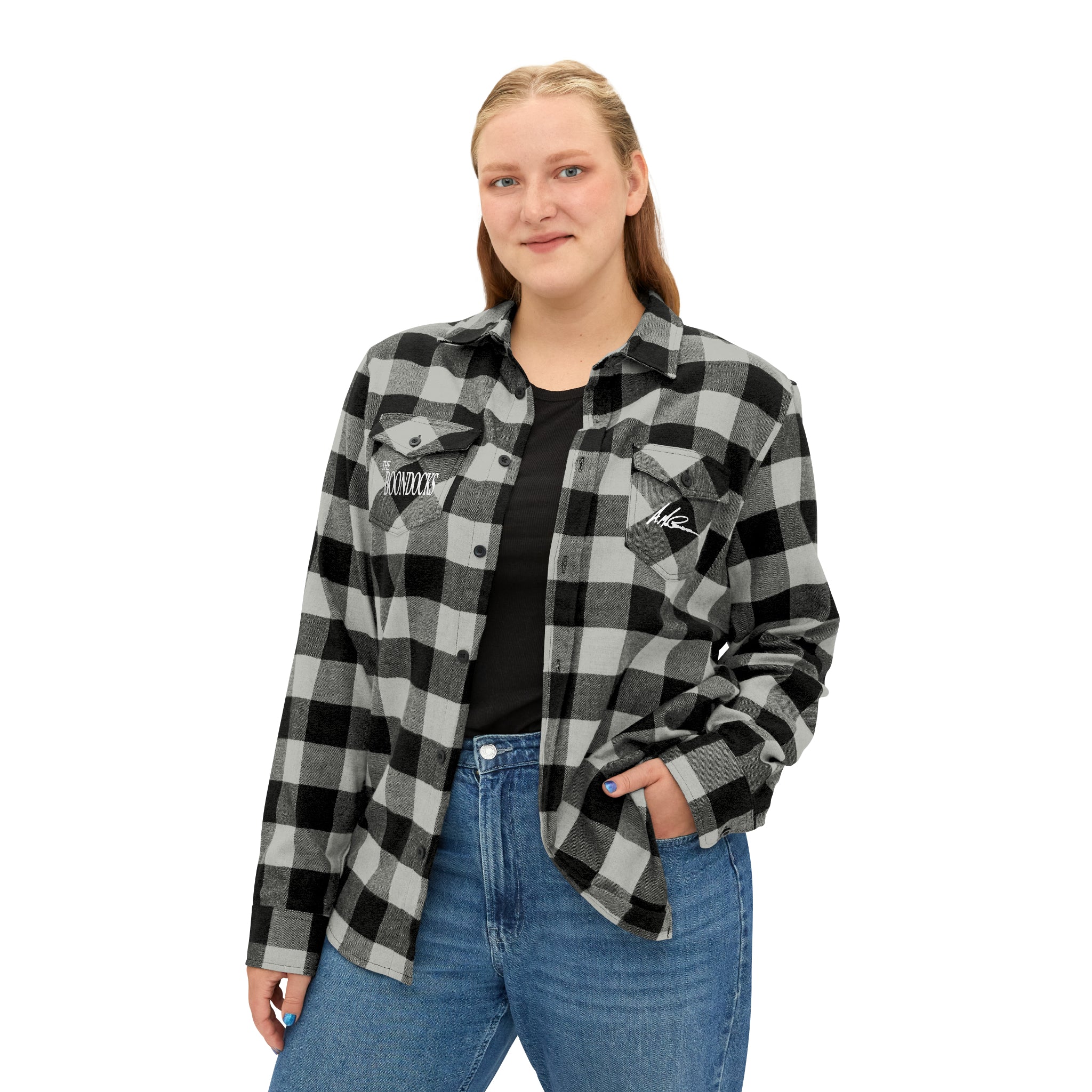 The Boondocks Freeman Brothers Wanted Grey Heather/ Black Flannel Shirt - Image 8