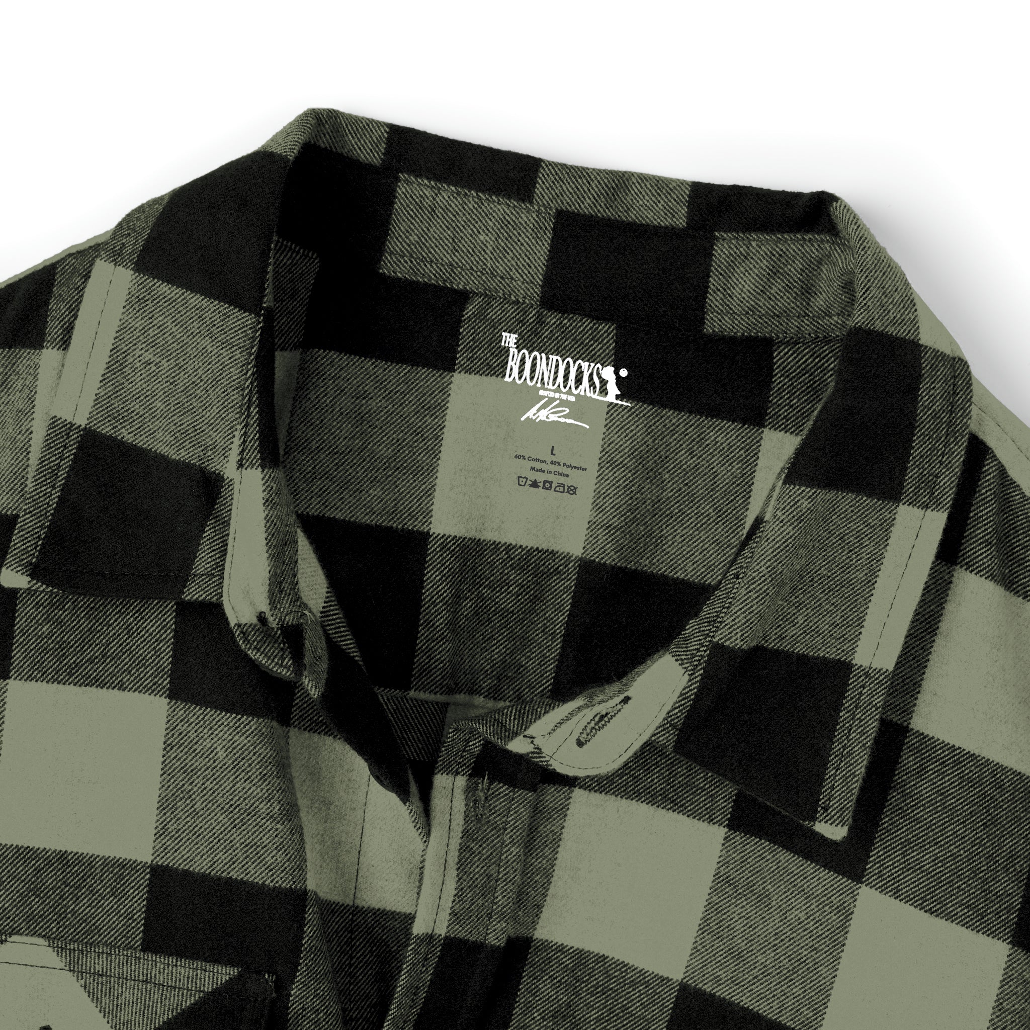 The Boondocks Freeman Brothers Wanted Olive / Black Flannel Shirt - Image 4