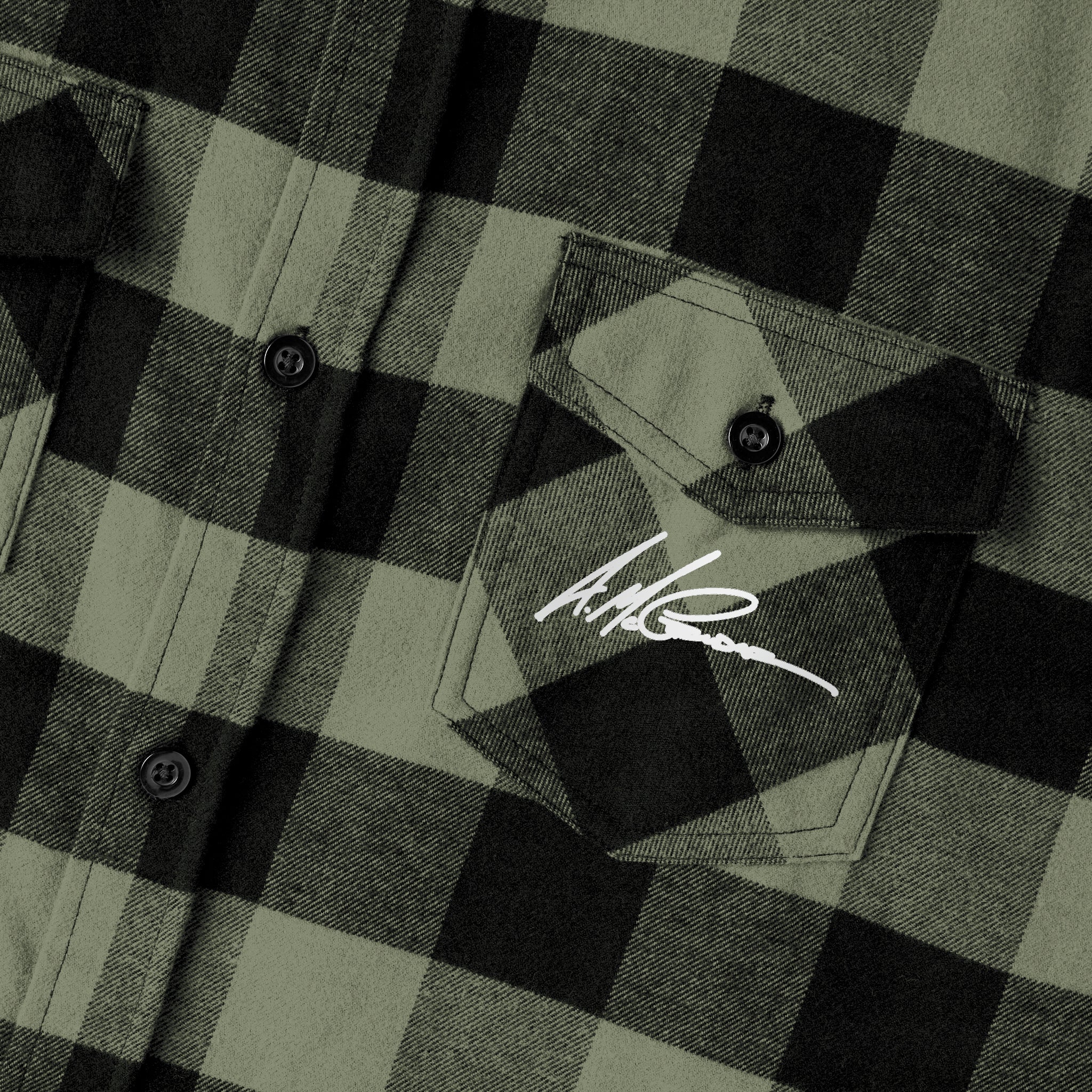 The Boondocks Freeman Brothers Wanted Olive / Black Flannel Shirt - Image 5
