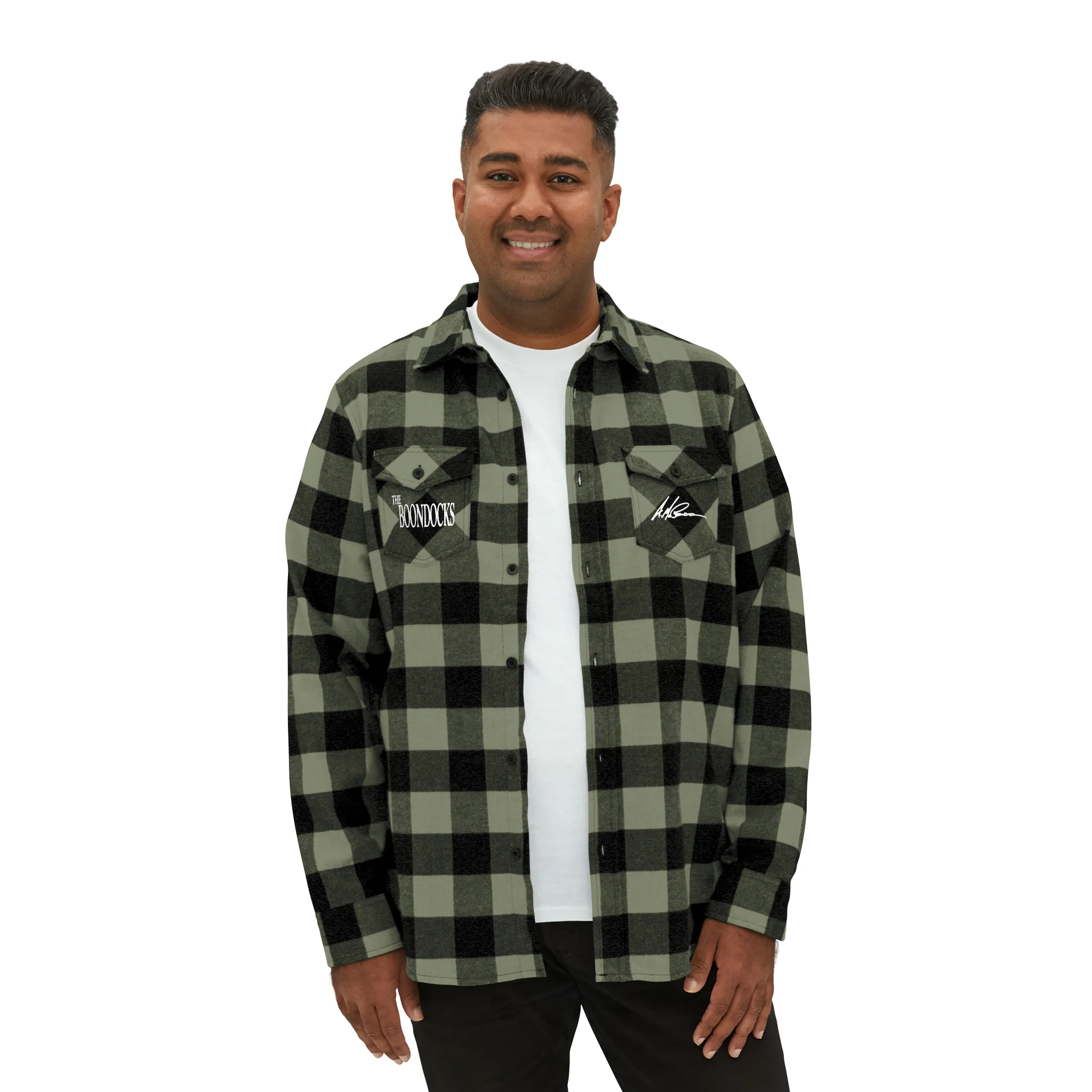 The Boondocks Freeman Brothers Wanted Olive / Black Flannel Shirt - Image 6