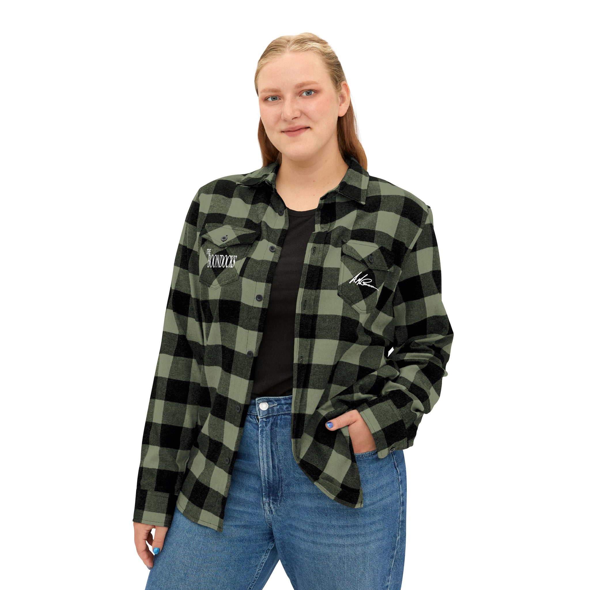 The Boondocks Freeman Brothers Wanted Olive / Black Flannel Shirt - Image 8