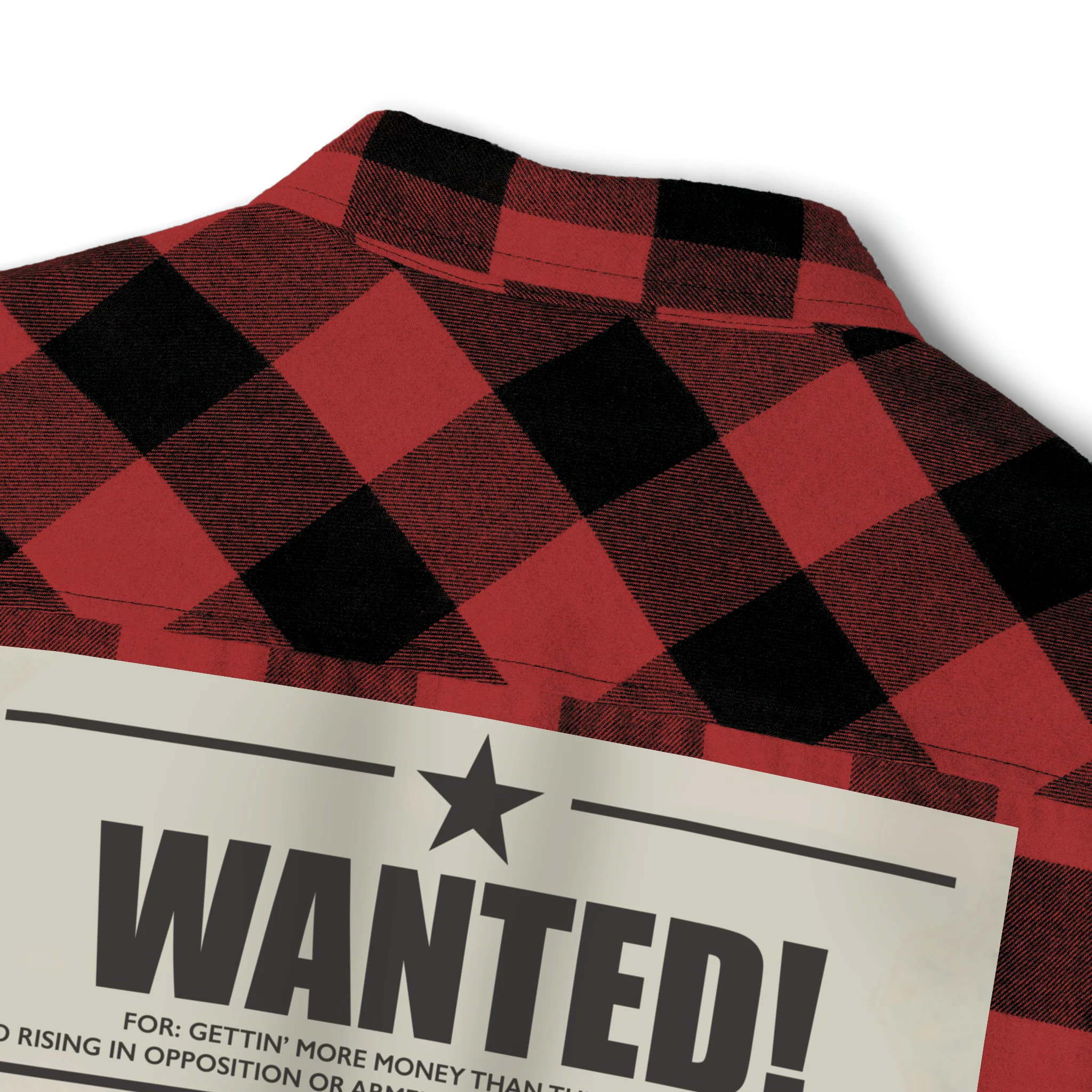 The Boondocks Freeman Brothers Wanted Red / Black Flannel Shirt - Image 3