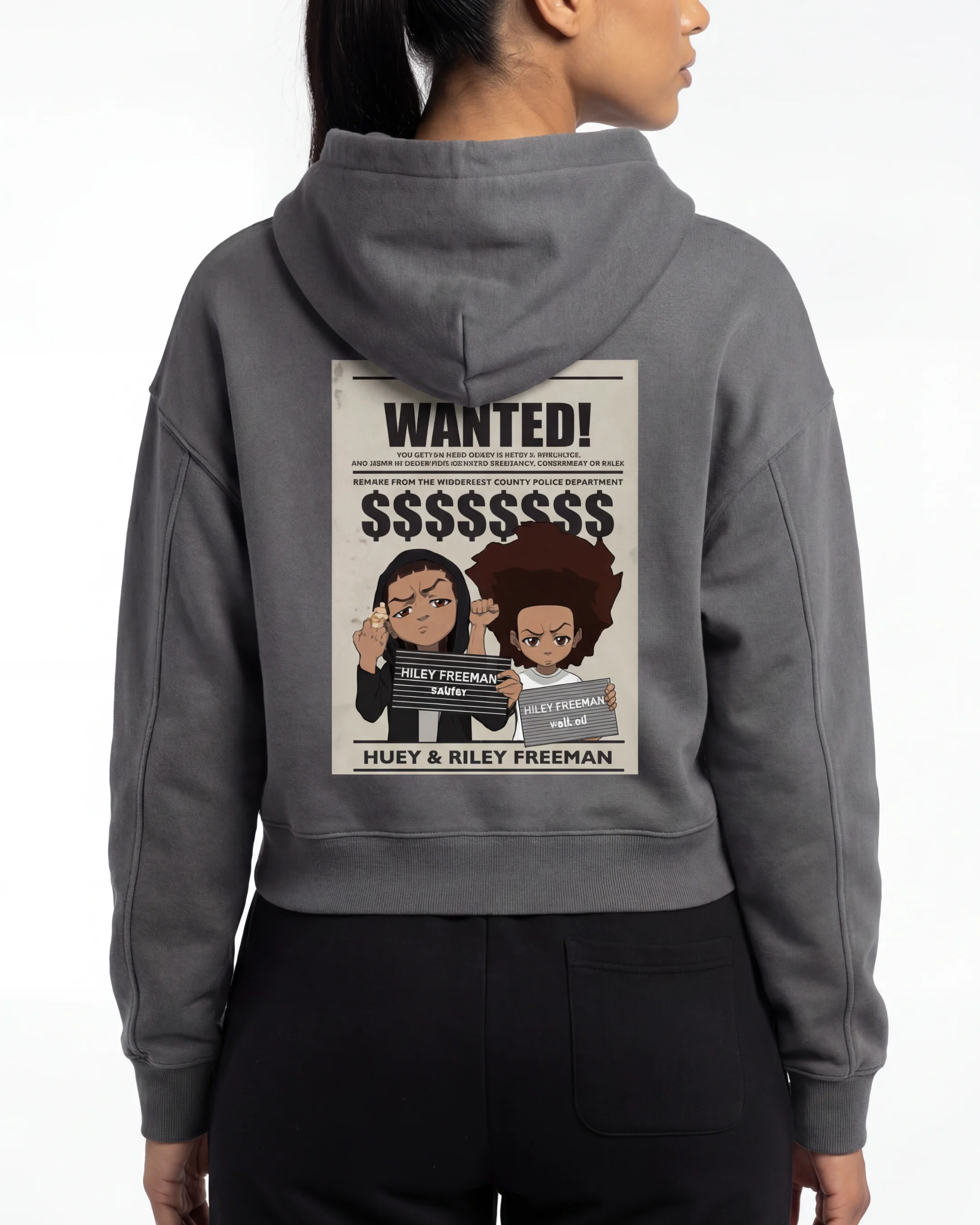 The Boondocks Freeman’s Brothers Most Wanted Acid Washed Heavyweight Hoodie - Image 5