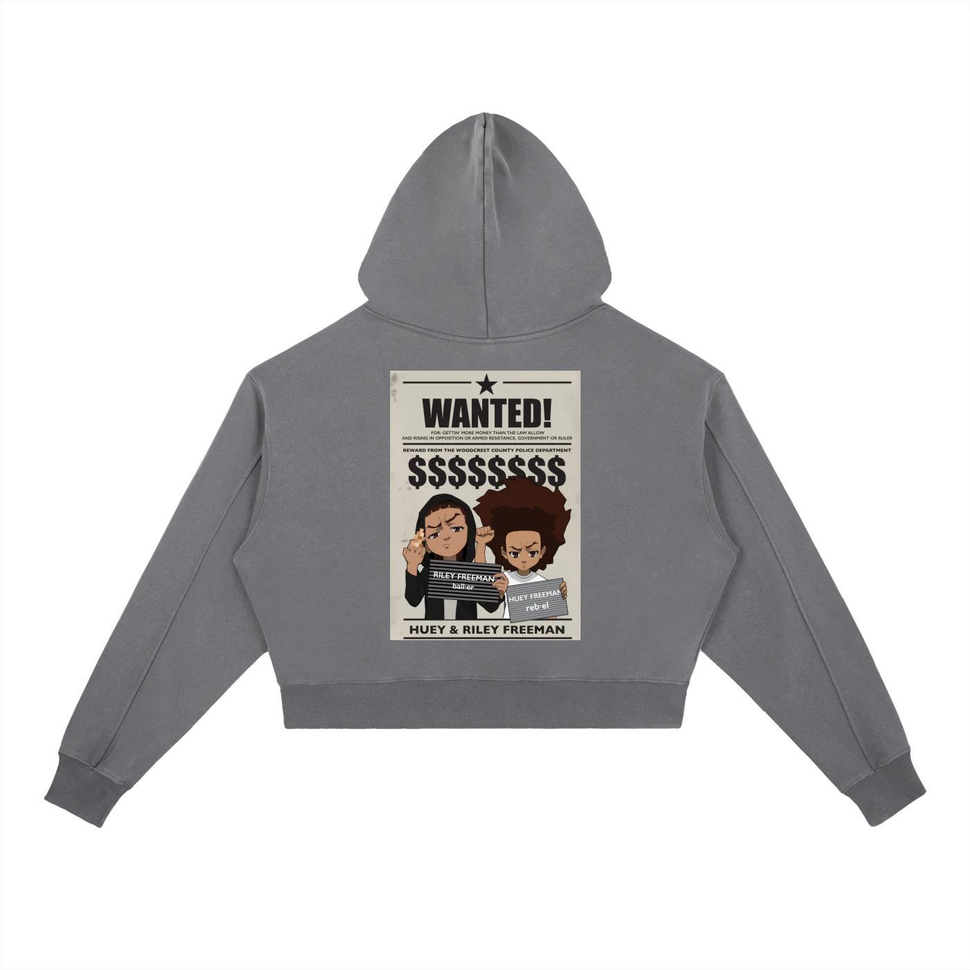 The Boondocks Freeman’s Brothers Most Wanted Acid Washed Heavyweight Hoodie - Image 8
