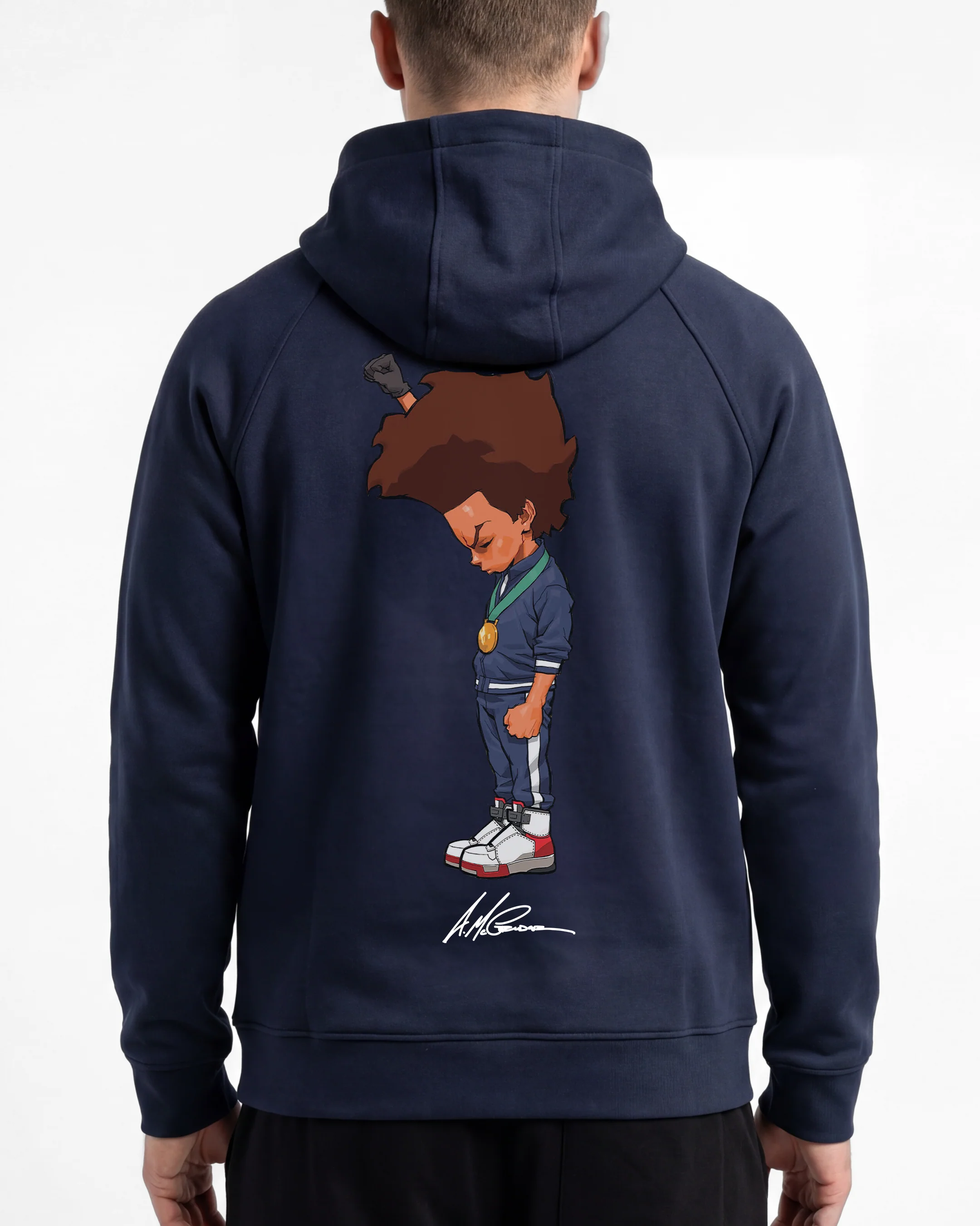 The Boondocks Huey Fist Stand Zipper Heavyweight Hoodie