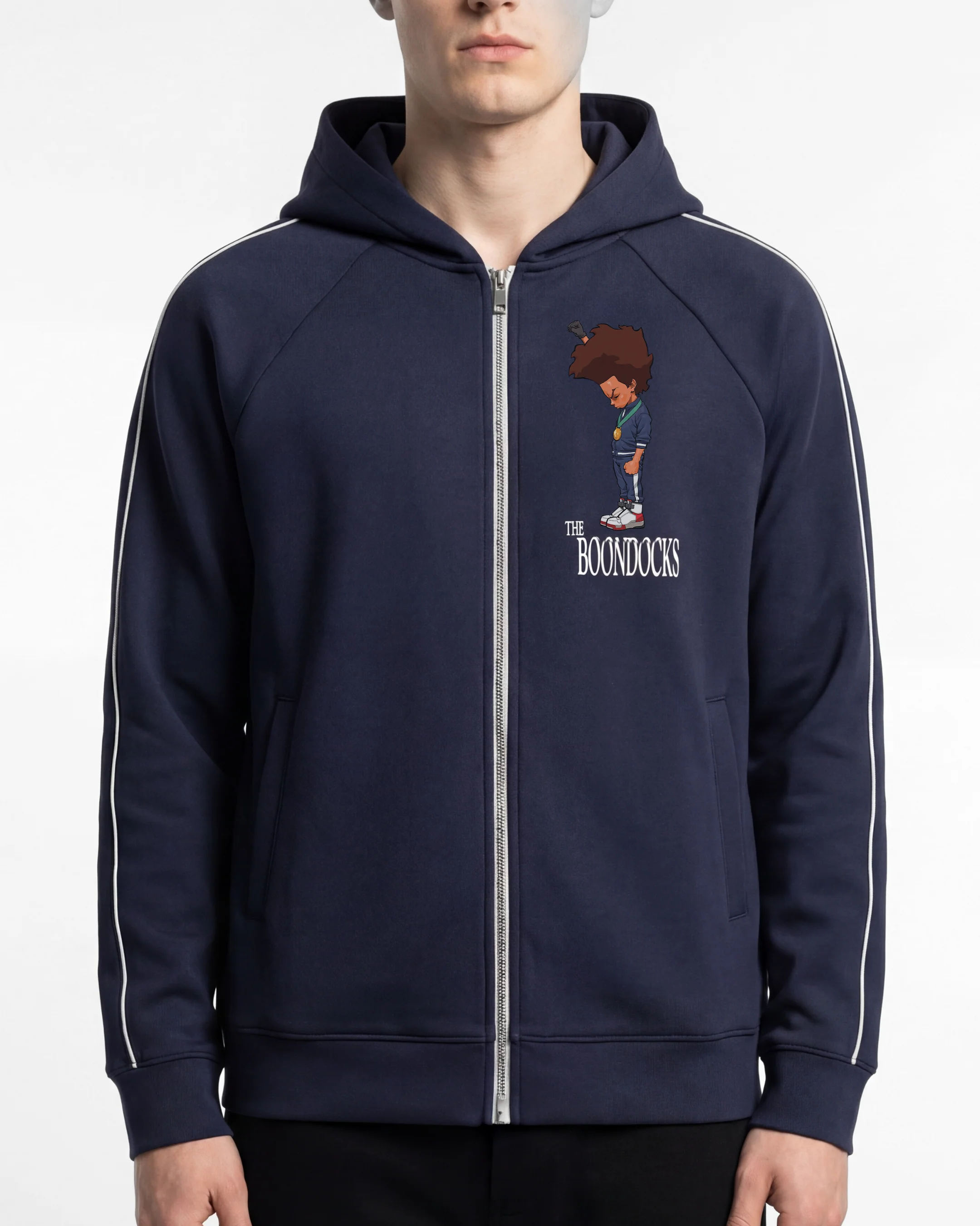The Boondocks Huey Fist Stand Zipper Heavyweight Hoodie - Image 2
