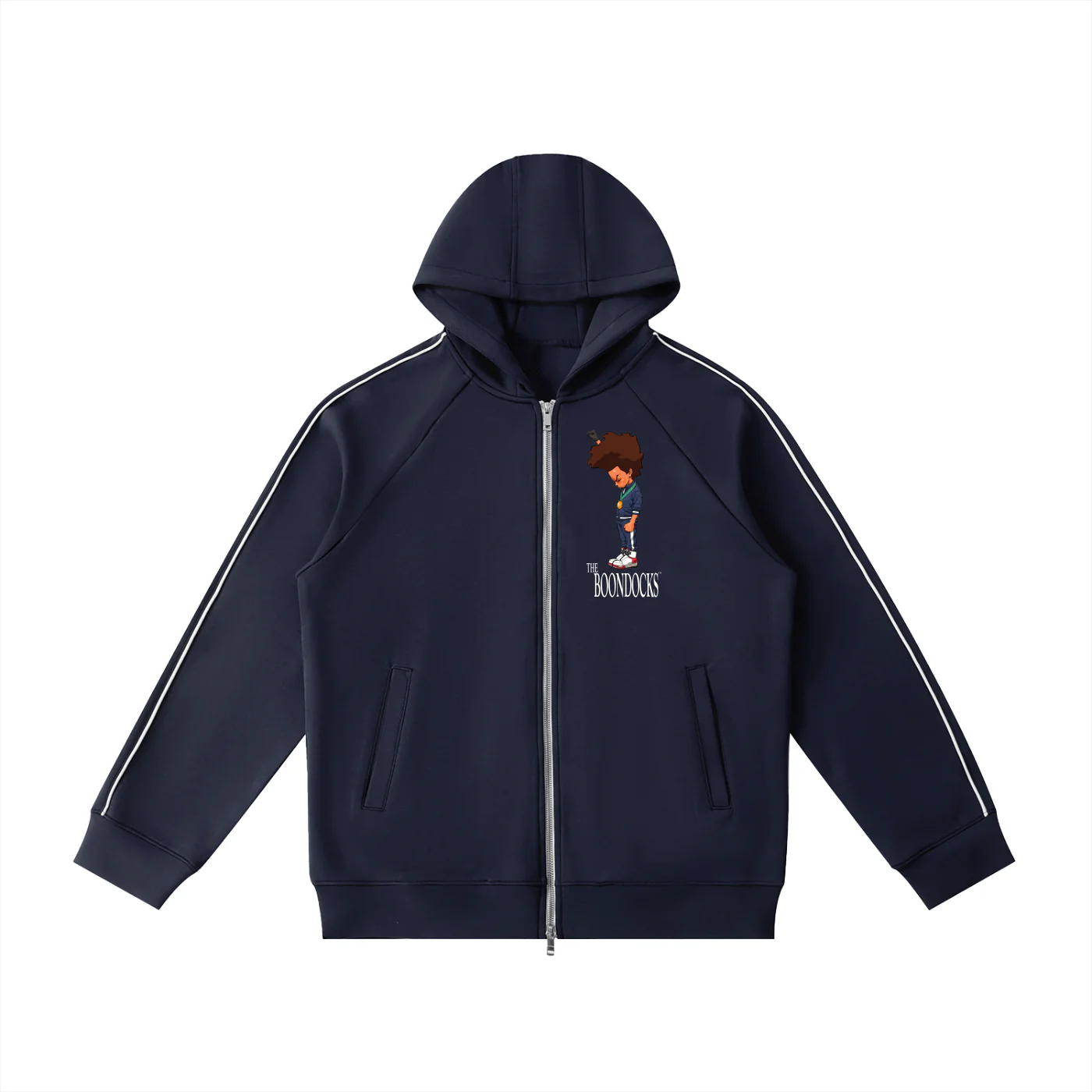 The Boondocks Huey Fist Stand Zipper Heavyweight Hoodie - Image 3