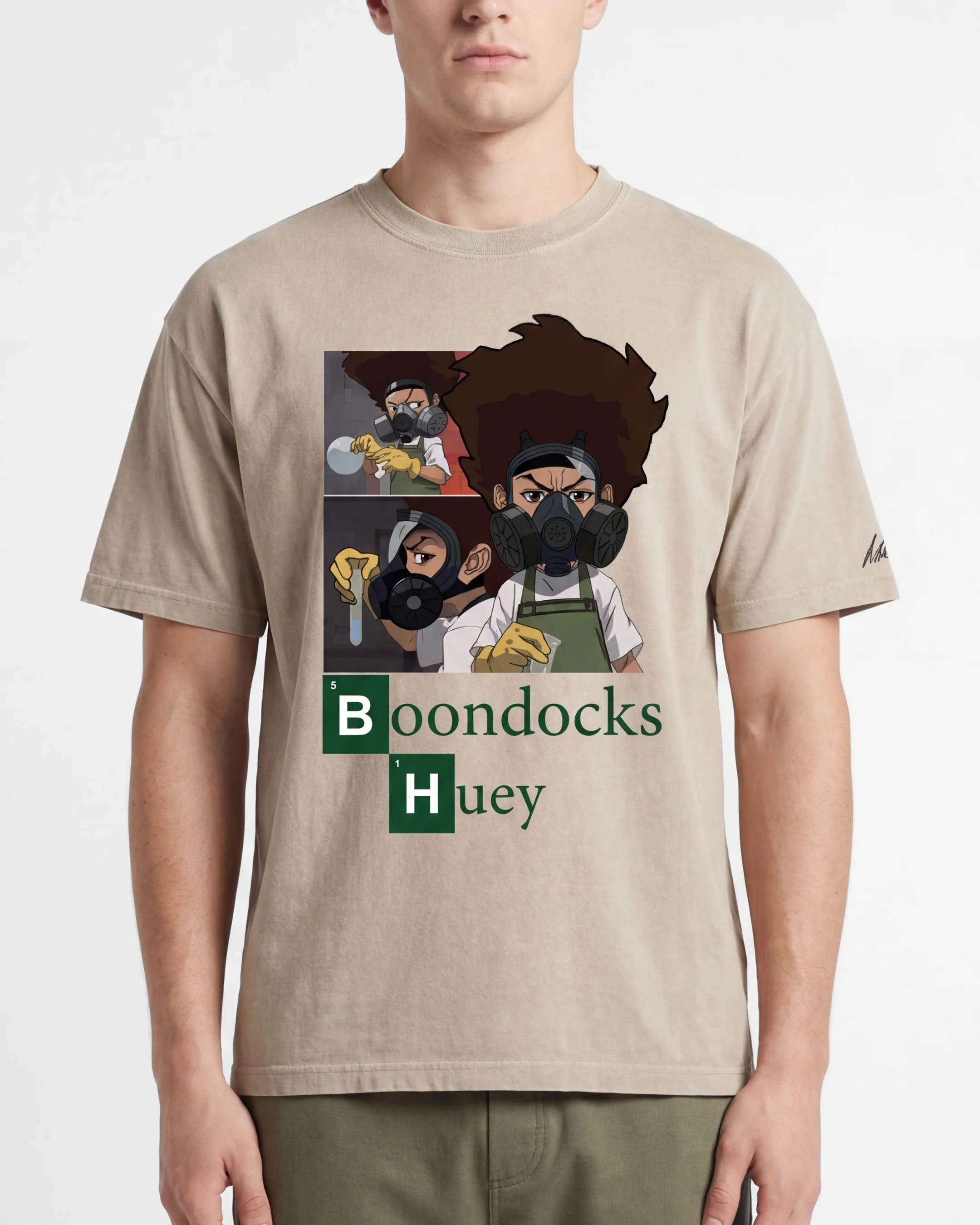 The Boondocks Huey Lab State Acid Washed Oversized T-Shirt