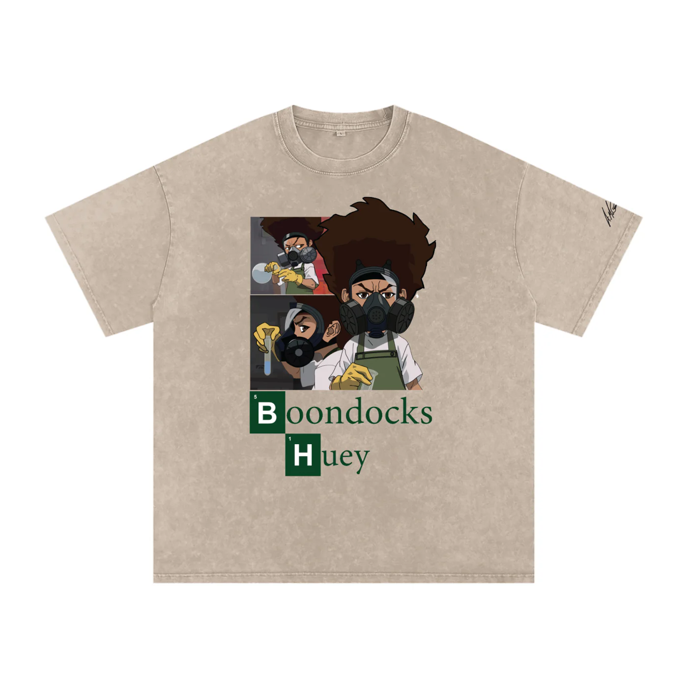 The Boondocks Huey Lab State Acid Washed Oversized T-Shirt - Image 2