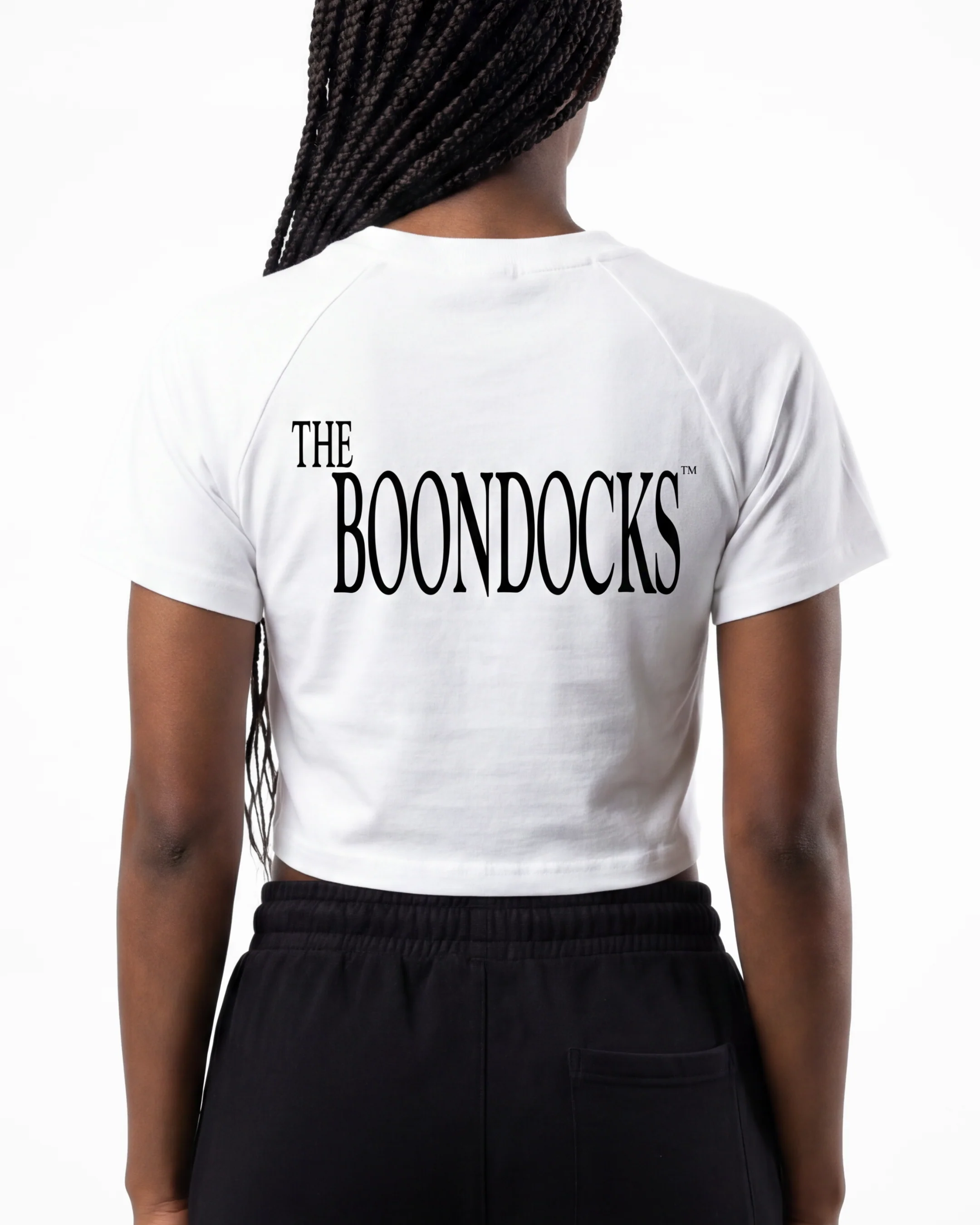 The Boondocks Huey On Watch White Acid Wash Crop T-Shirt - Image 2