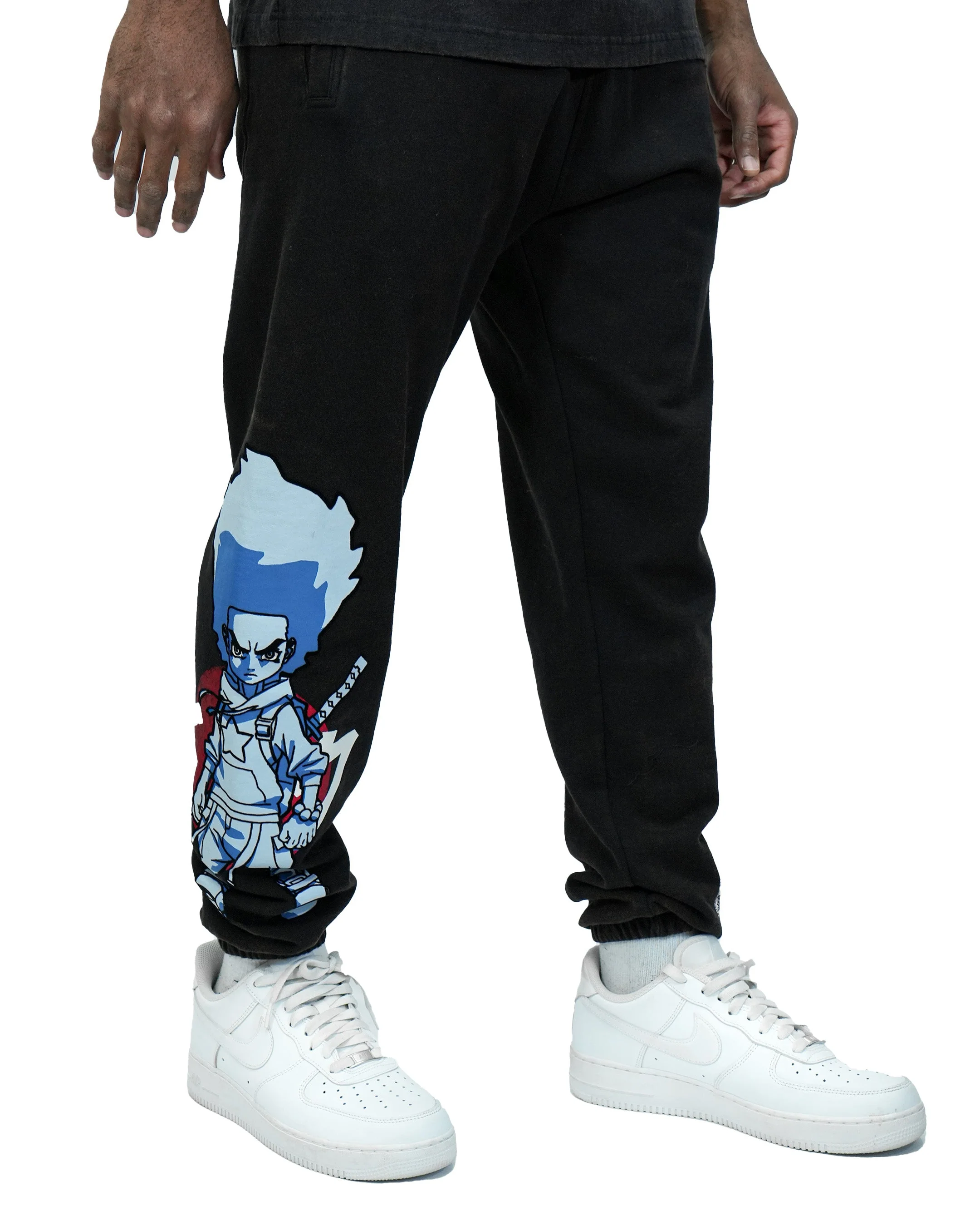 The Boondocks Huey Samurai Warrior Black Acid Wash Joggers - Image 3