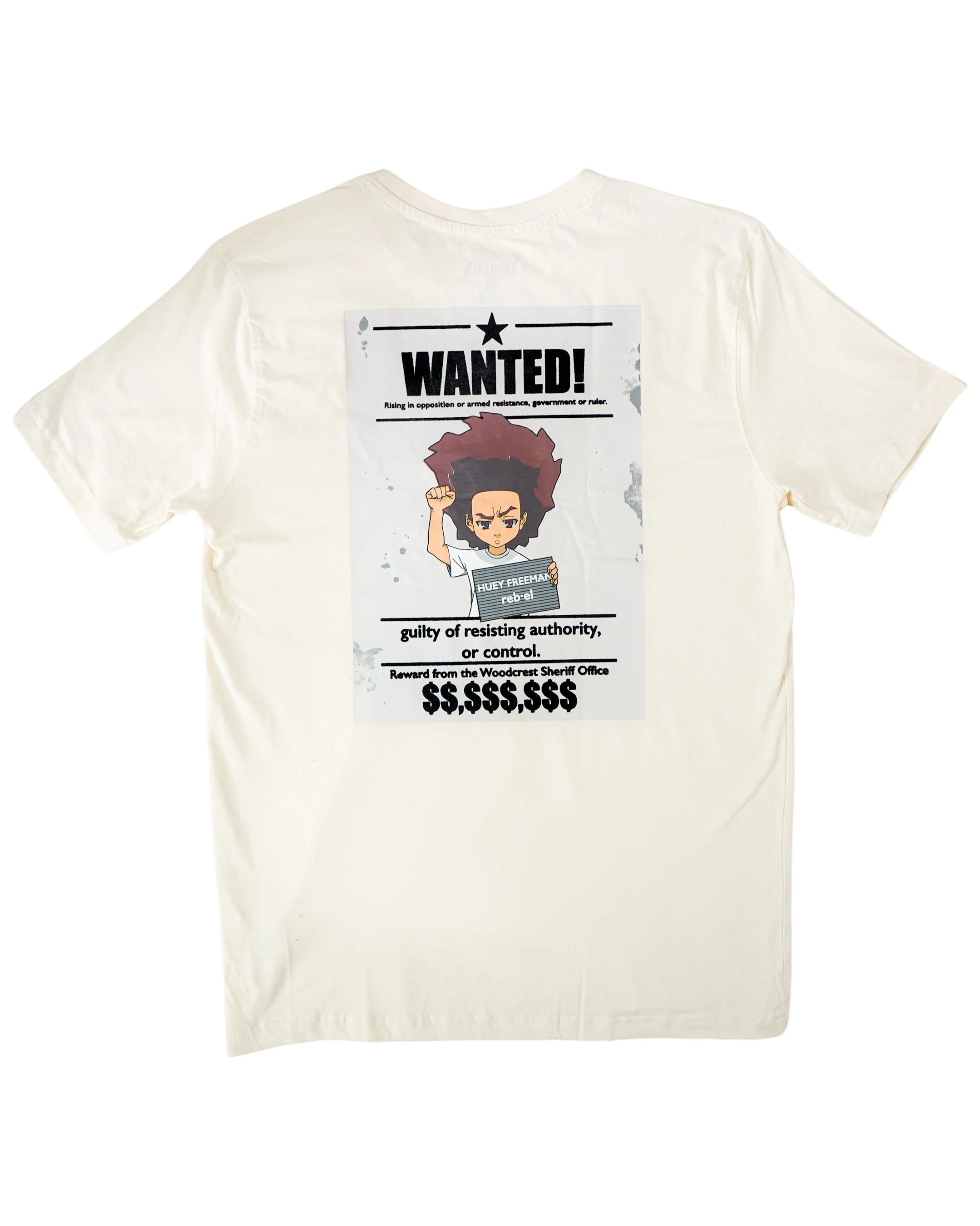 The Boondocks - Huey Wanted Tan T-Shirt - Image 3