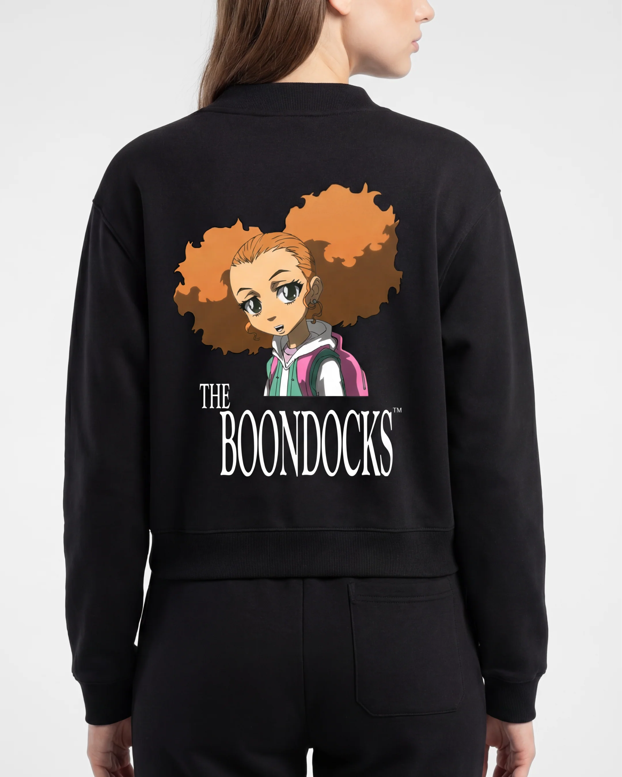 The Boondocks Jazmine Daily Fit Black Heavyweight Crewneck
