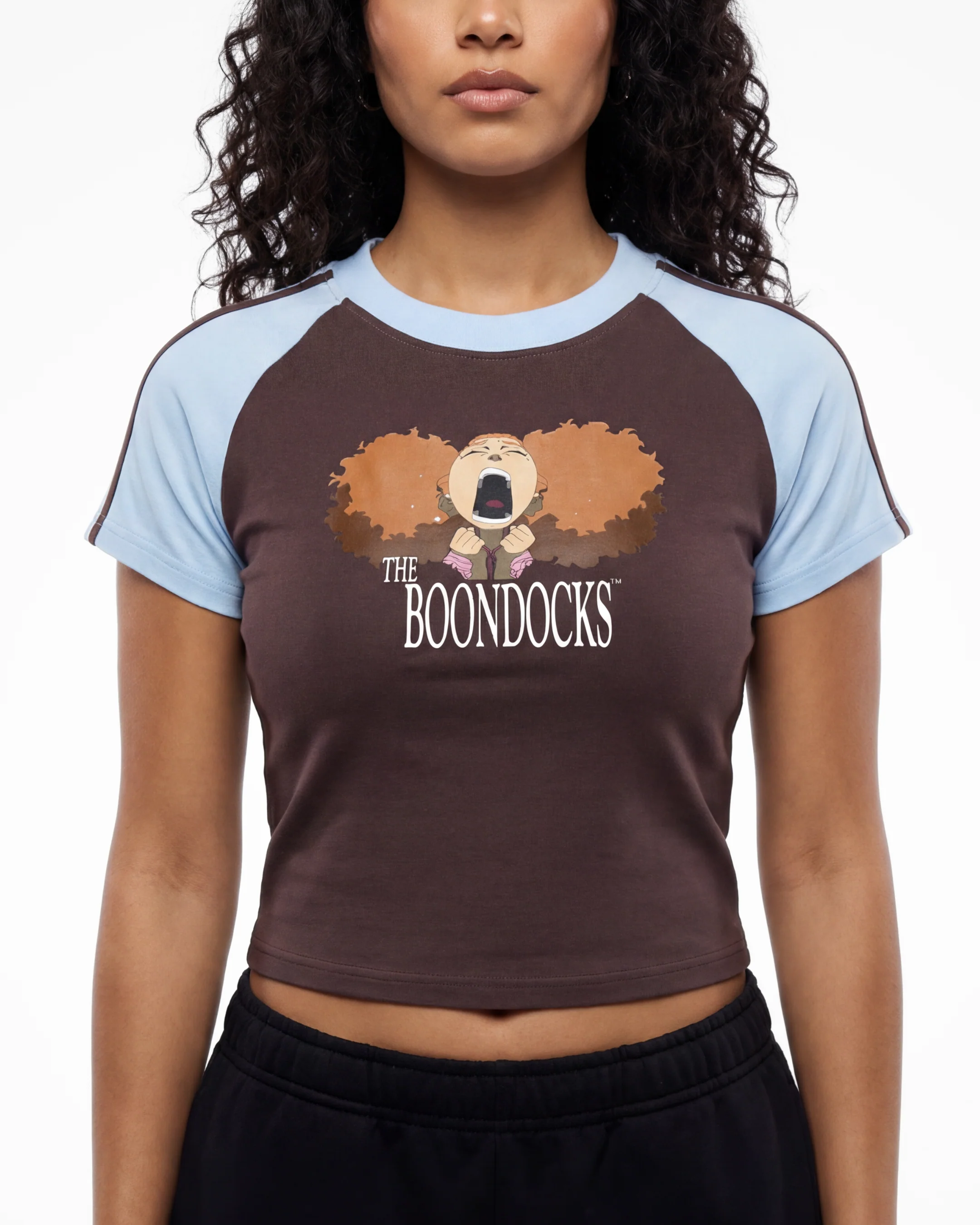 The Boondocks Jazmine Emotional Burst Crop Raglan T-Shirt