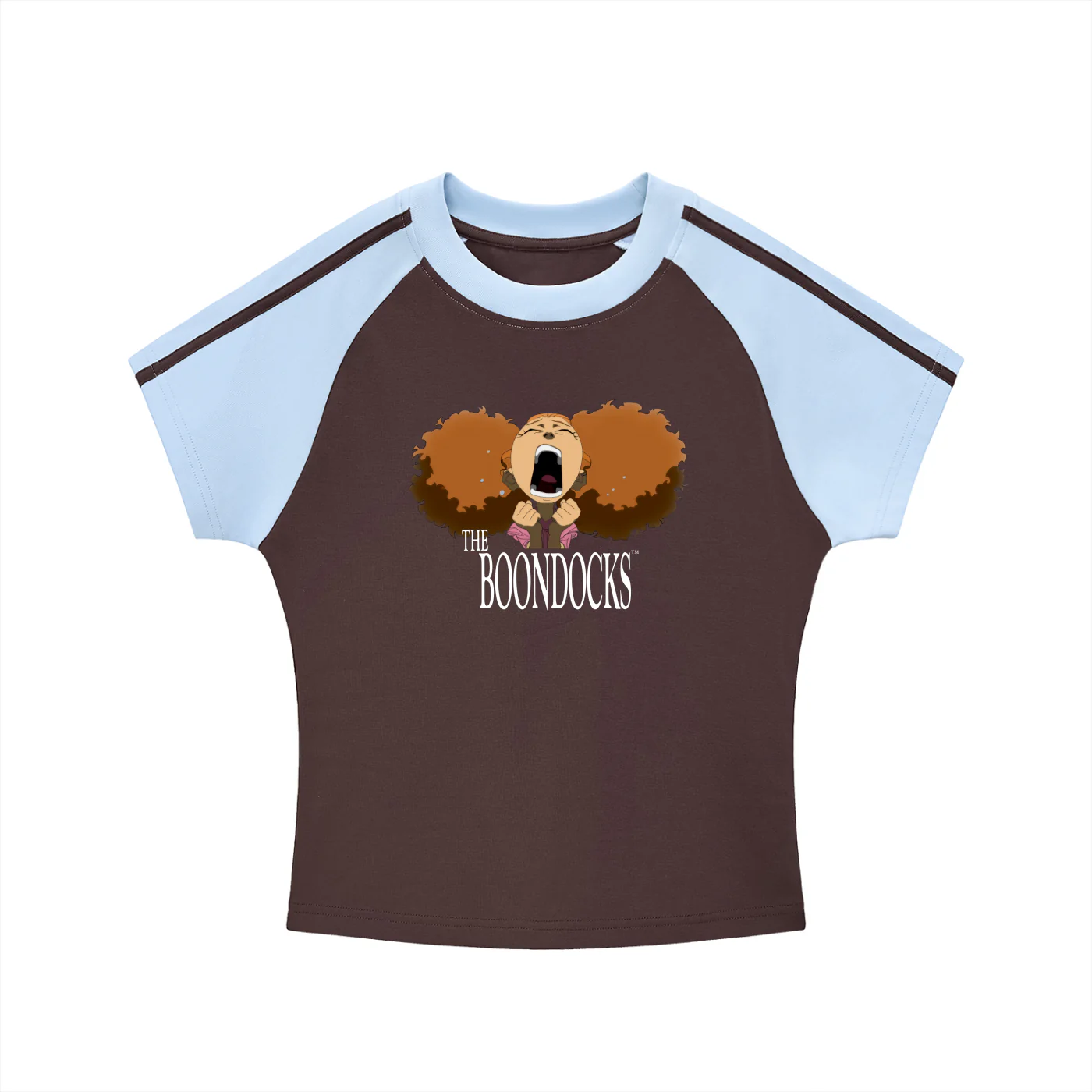 The Boondocks Jazmine Emotional Burst Crop Raglan T-Shirt - Image 2