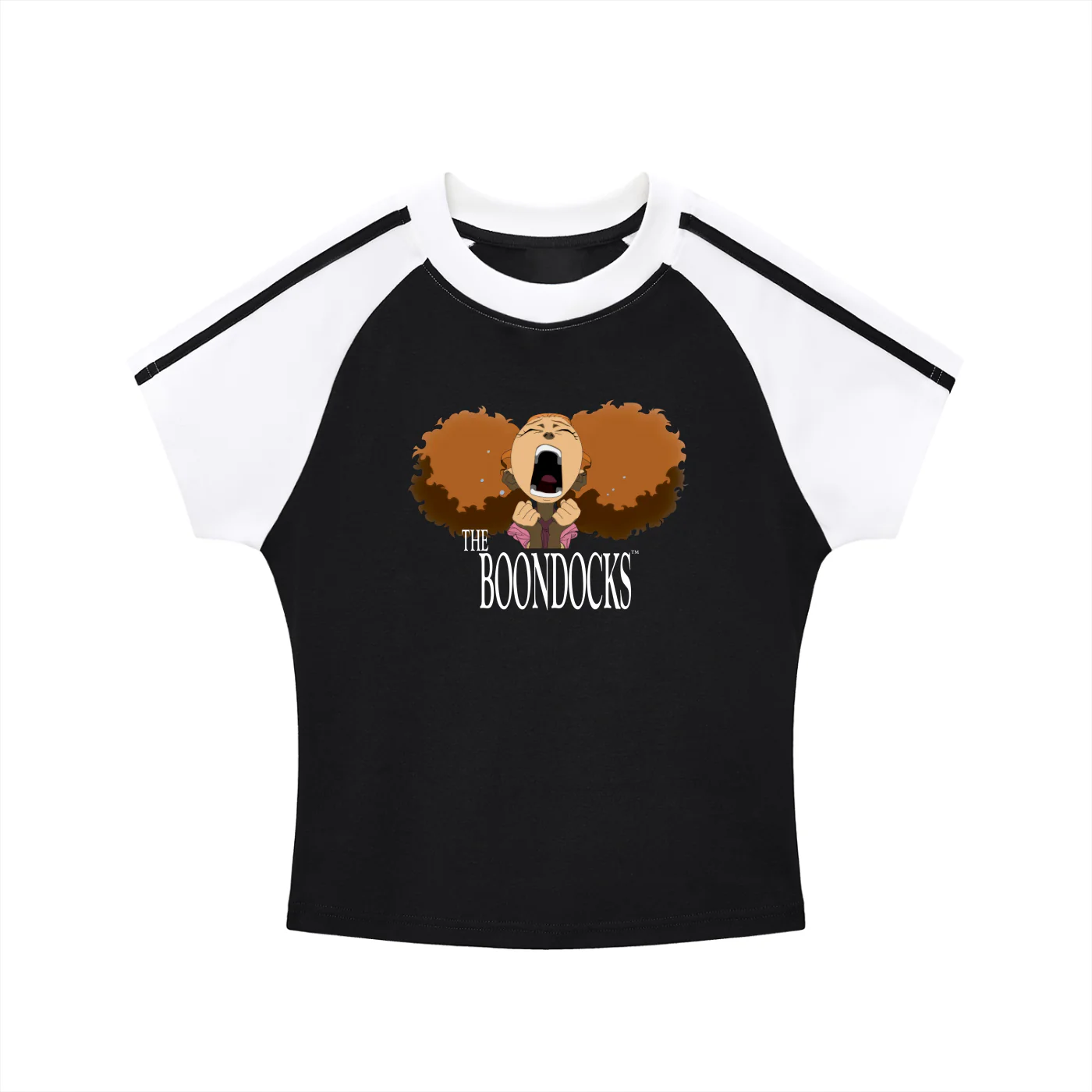 The Boondocks Jazmine Emotional Burst Crop Raglan T-Shirt - Image 5