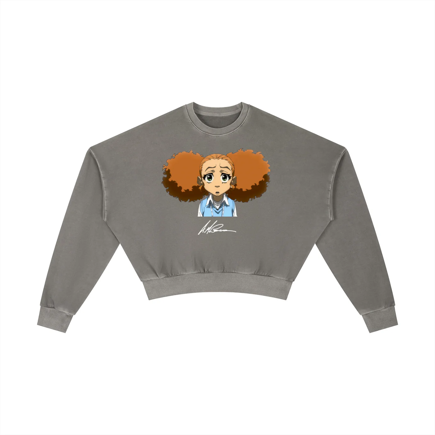 The Boondocks Jazmine Moods Dark Crop Crewneck - Image 3