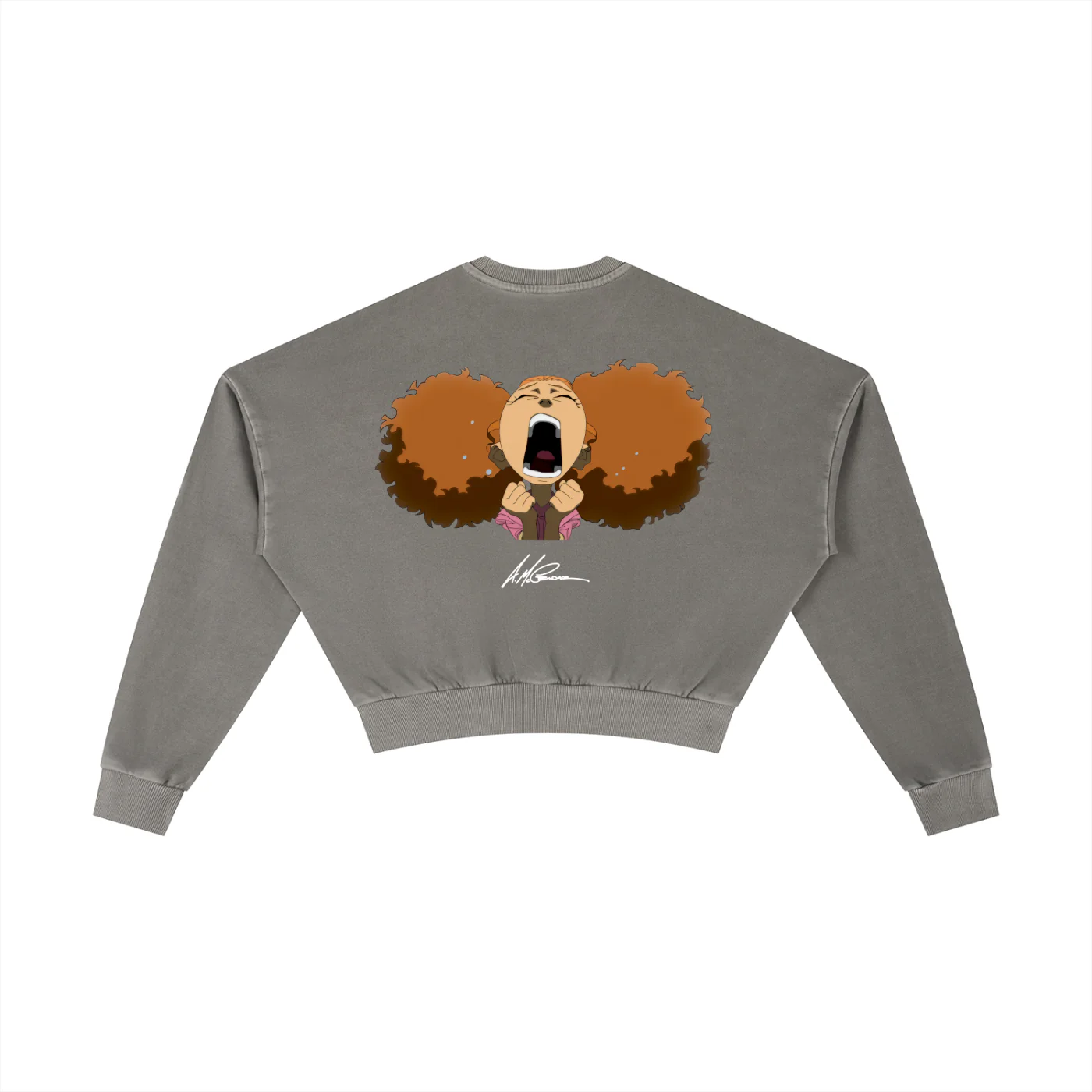 The Boondocks Jazmine Moods Dark Crop Crewneck - Image 4