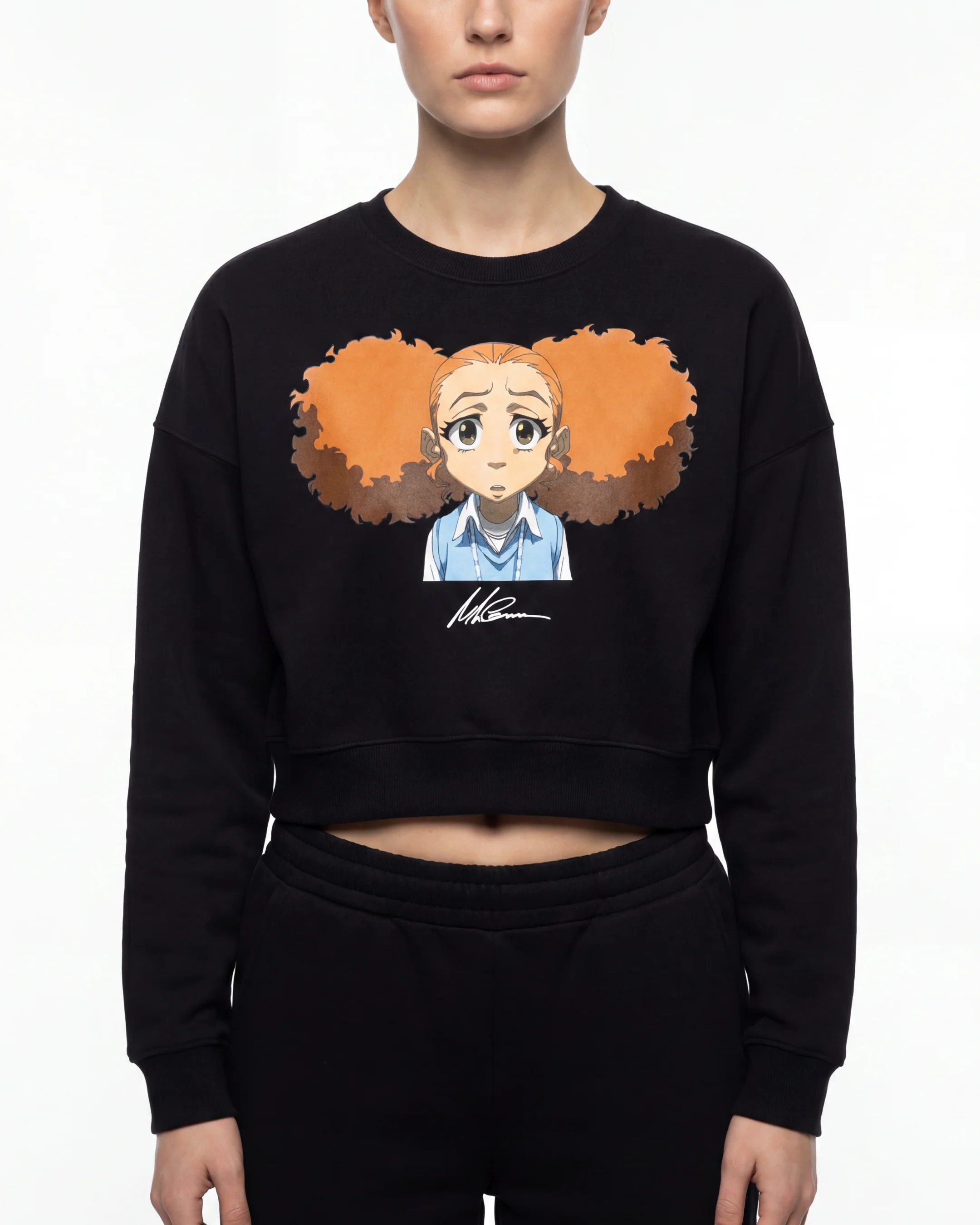 The Boondocks Jazmine Moods Dark Crop Crewneck - Image 5