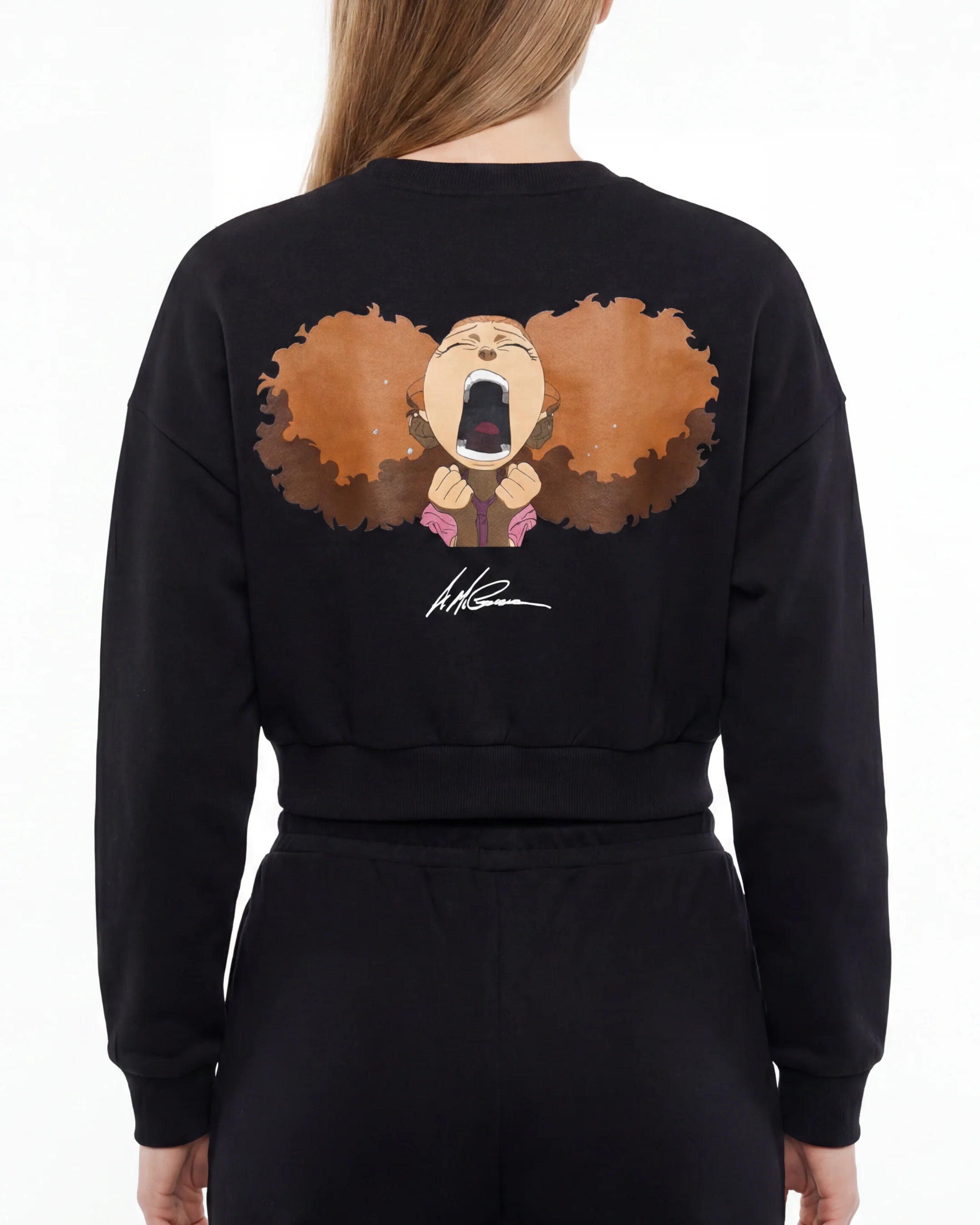 The Boondocks Jazmine Moods Dark Crop Crewneck - Image 6