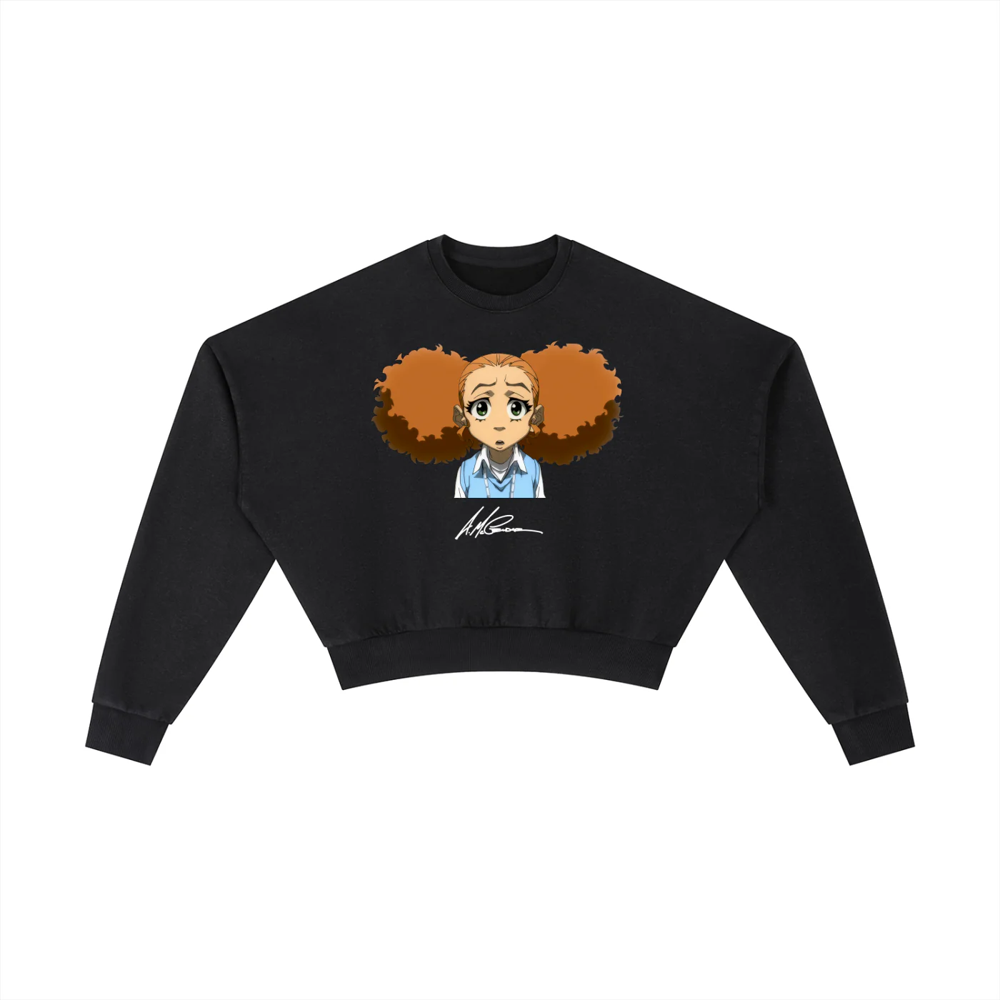 The Boondocks Jazmine Moods Dark Crop Crewneck - Image 7