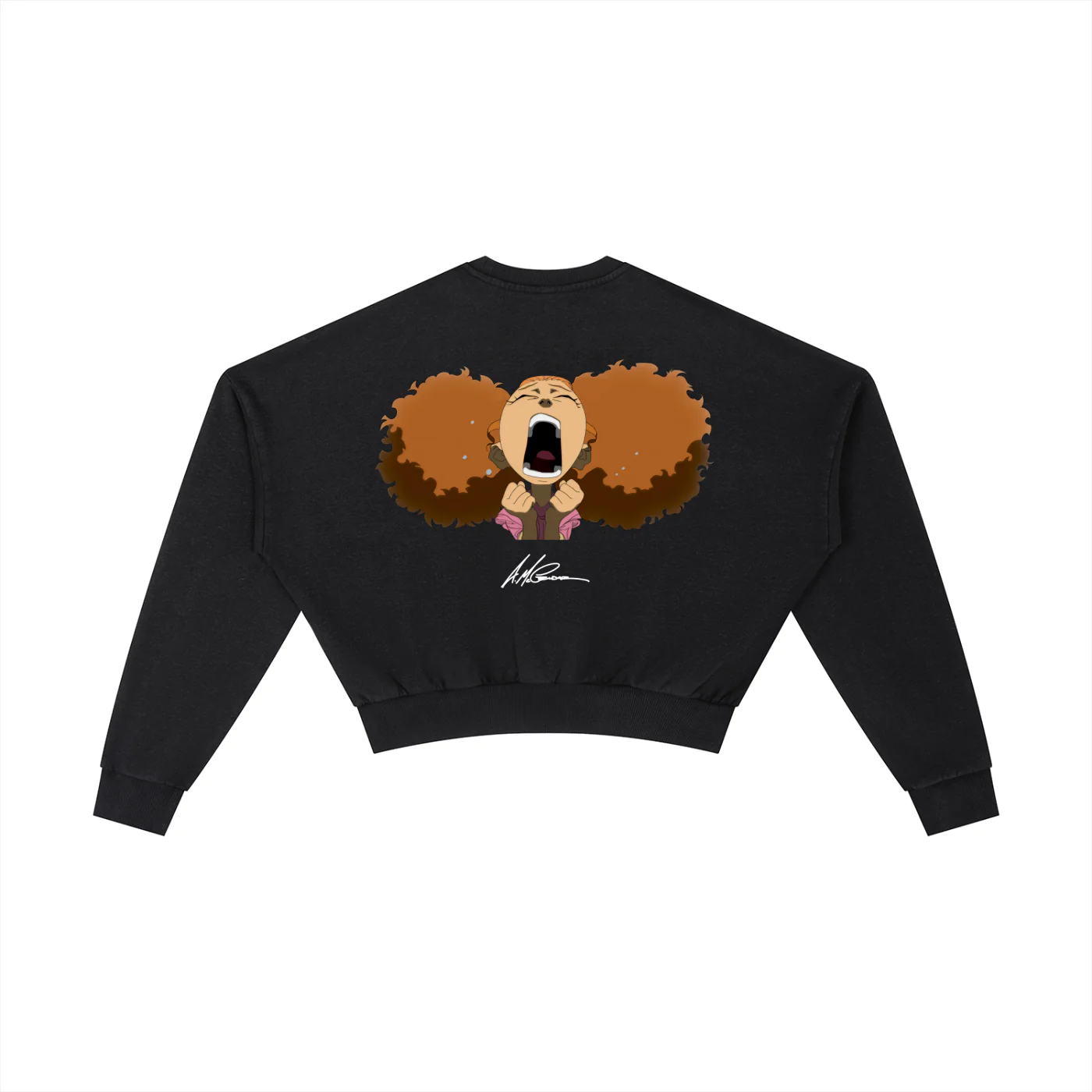 The Boondocks Jazmine Moods Dark Crop Crewneck - Image 8