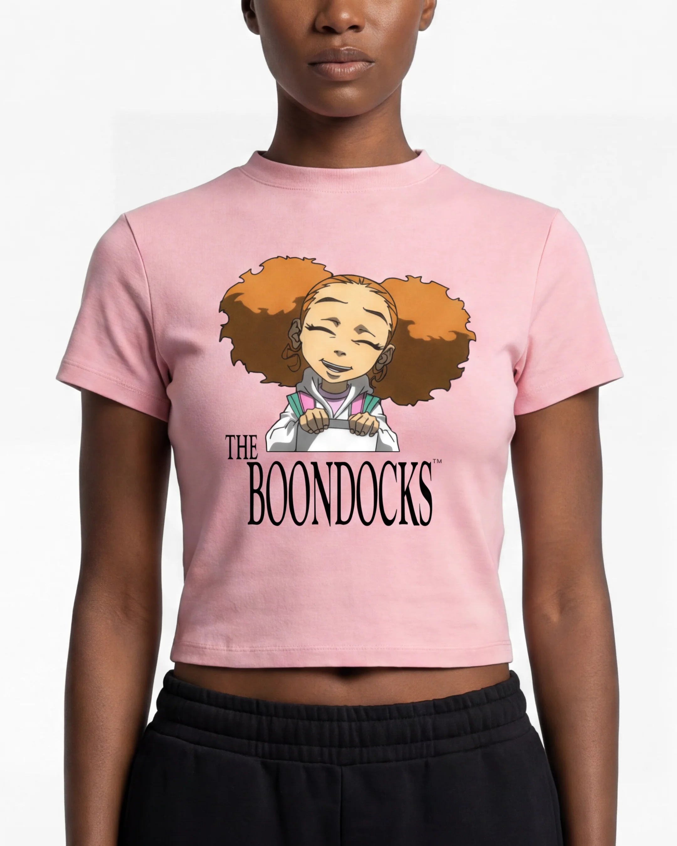 The Boondocks Jazmine Soft Smile Mock Neck Slim Fit T-Shirt - Image 3