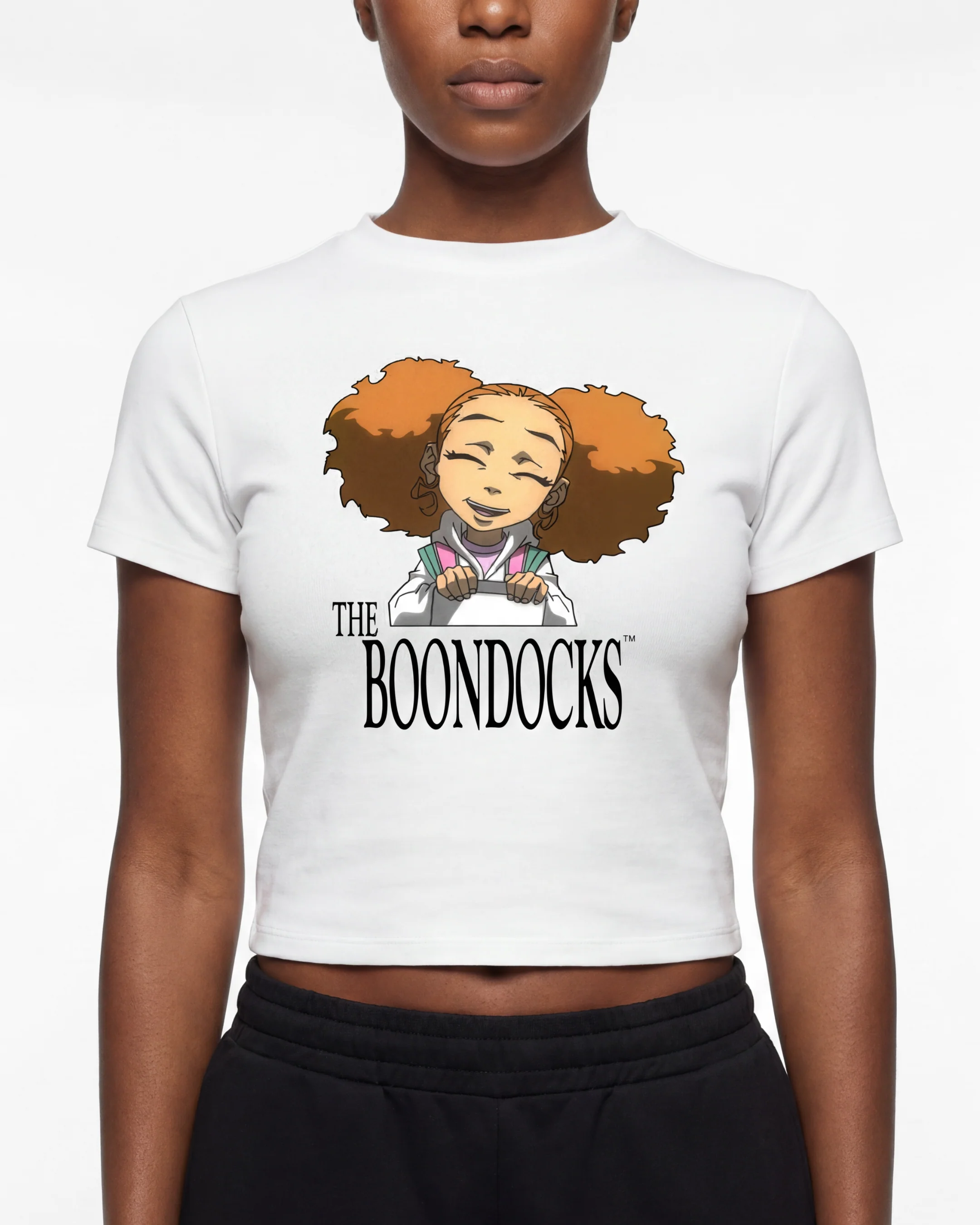 The Boondocks Jazmine Soft Smile Mock Neck Slim Fit T-Shirt - Image 5
