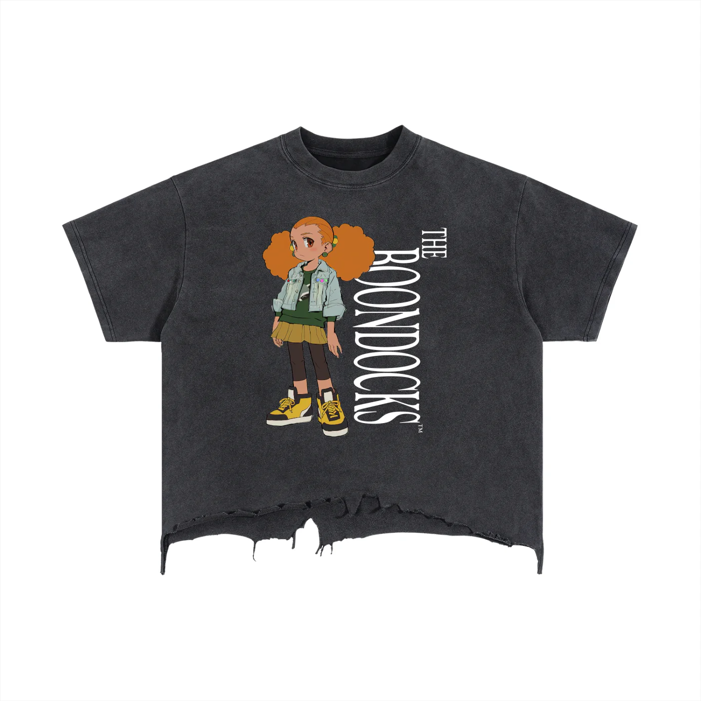 The Boondocks Jazmine Street Attitude Distressed Crop T-Shirt - Image 2