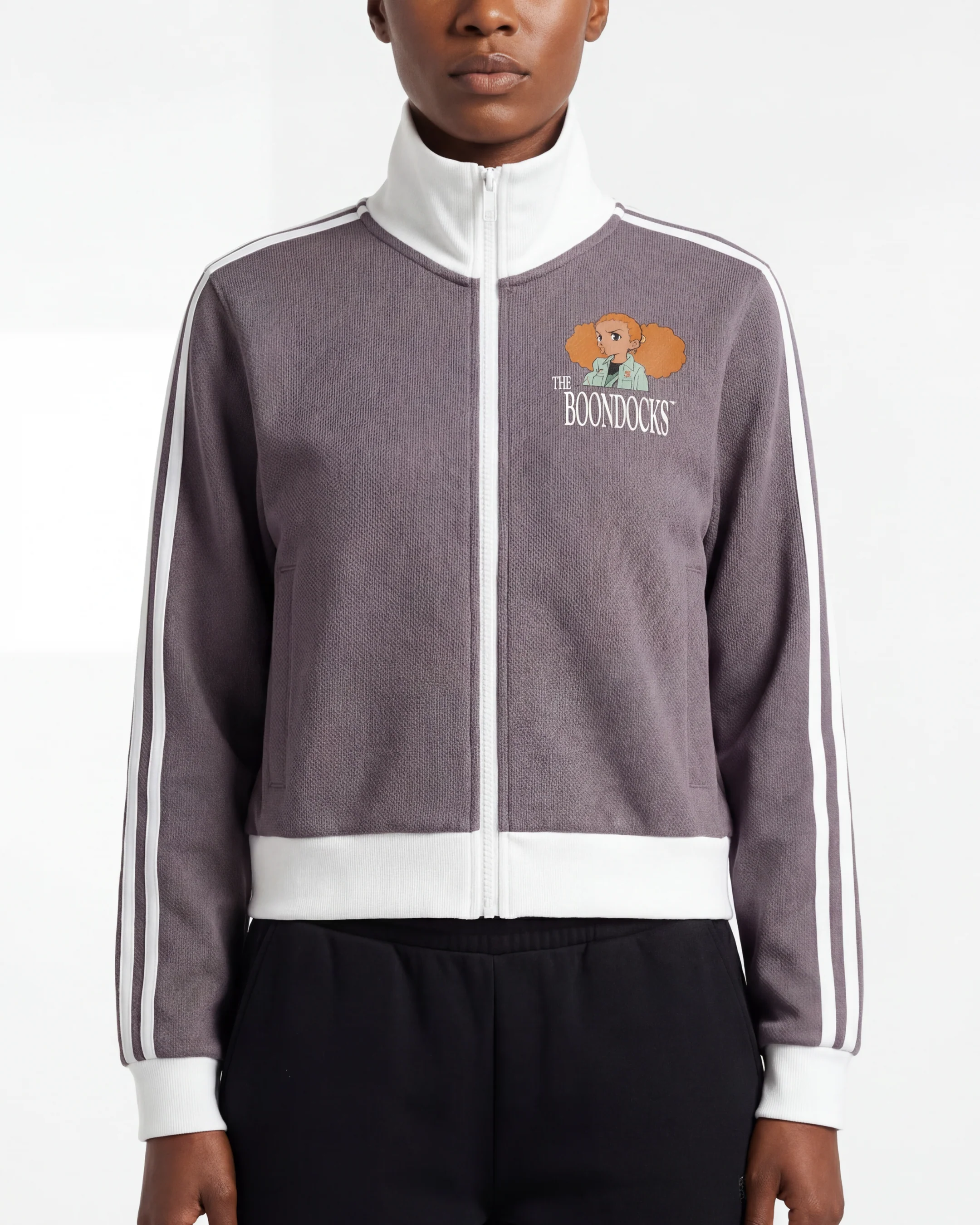 The Boondocks Jazmine Street Attitude Zip Track Crop Jacket - Image 4