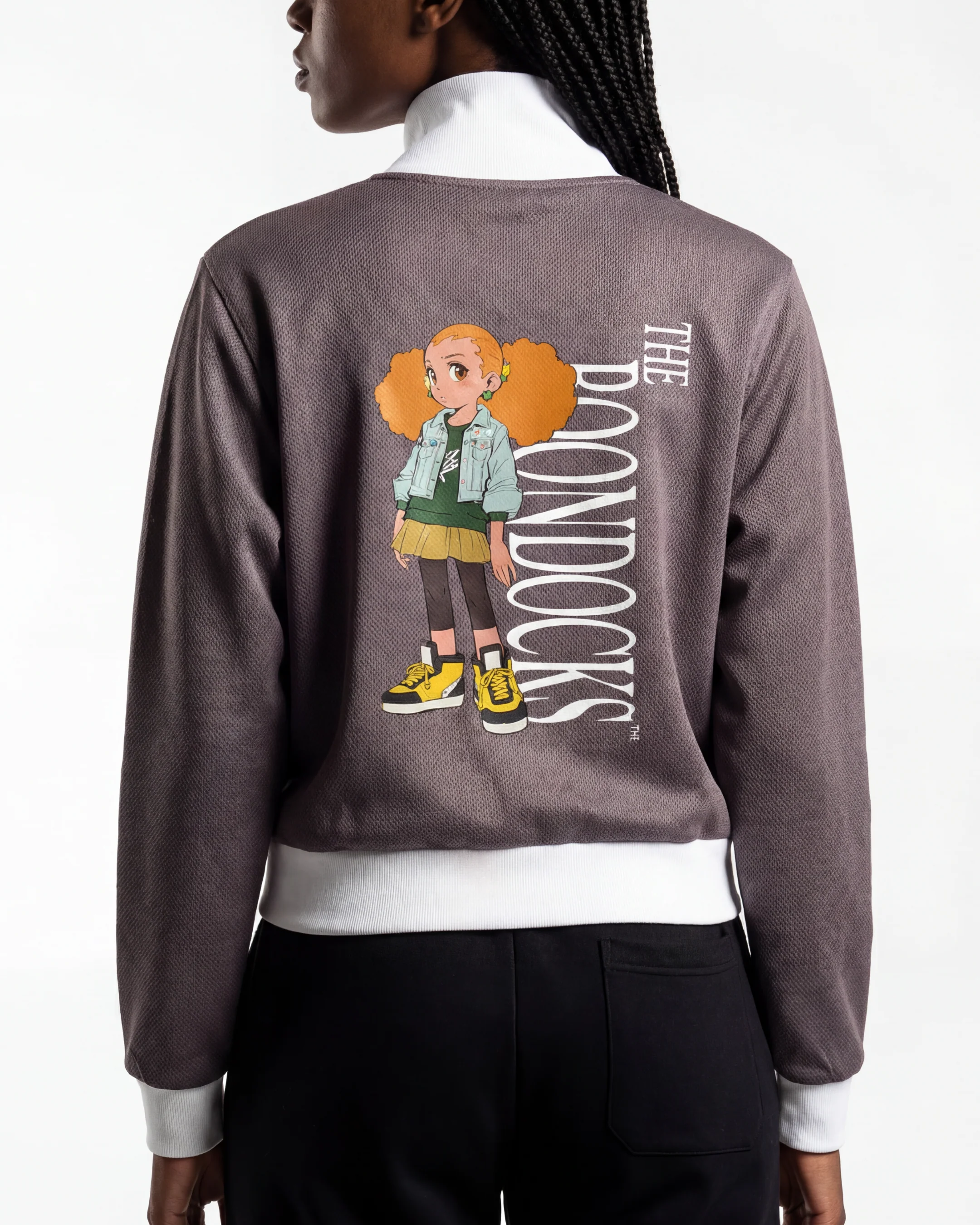 The Boondocks Jazmine Street Attitude Zip Track Crop Jacket - Image 5