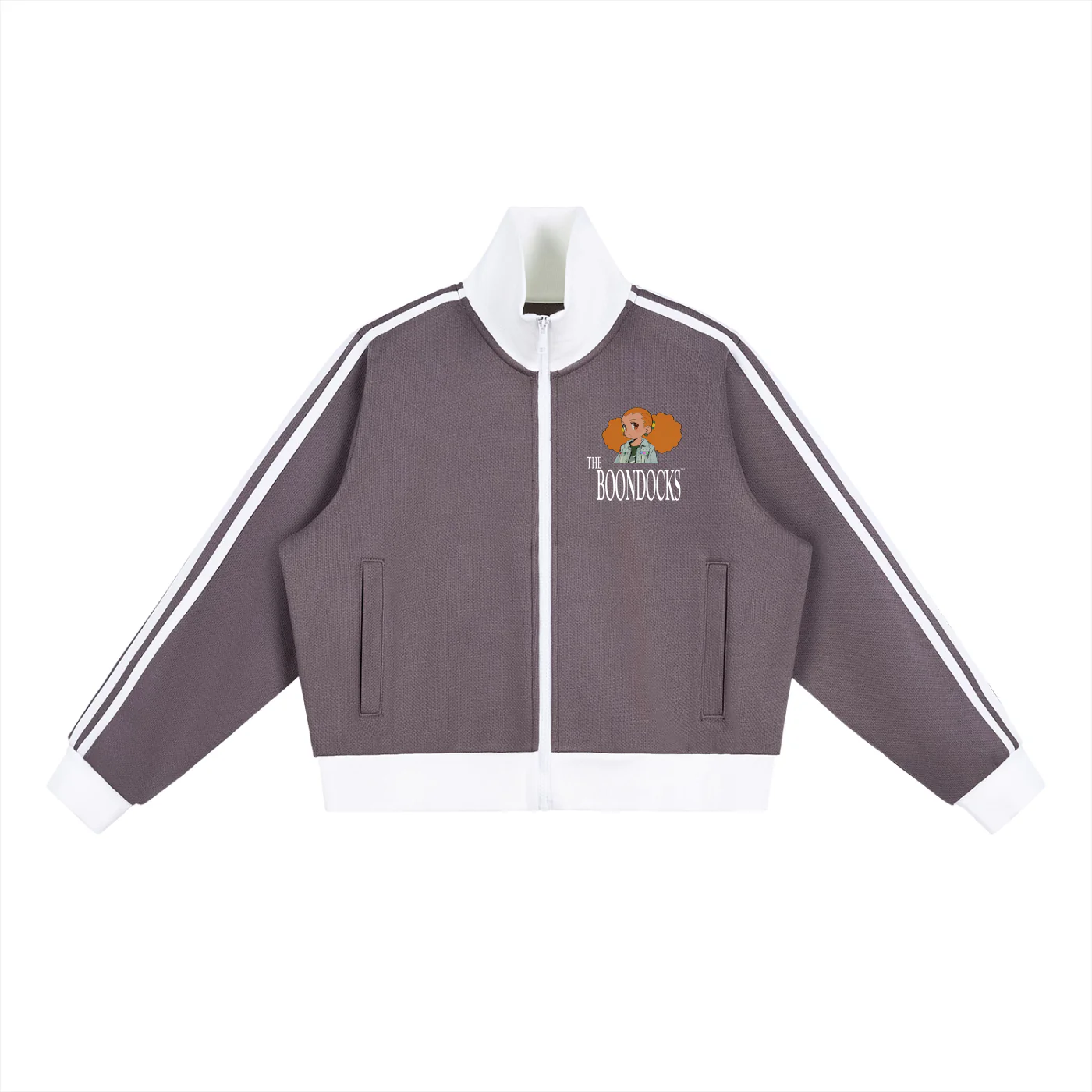 The Boondocks Jazmine Street Attitude Zip Track Crop Jacket - Image 7