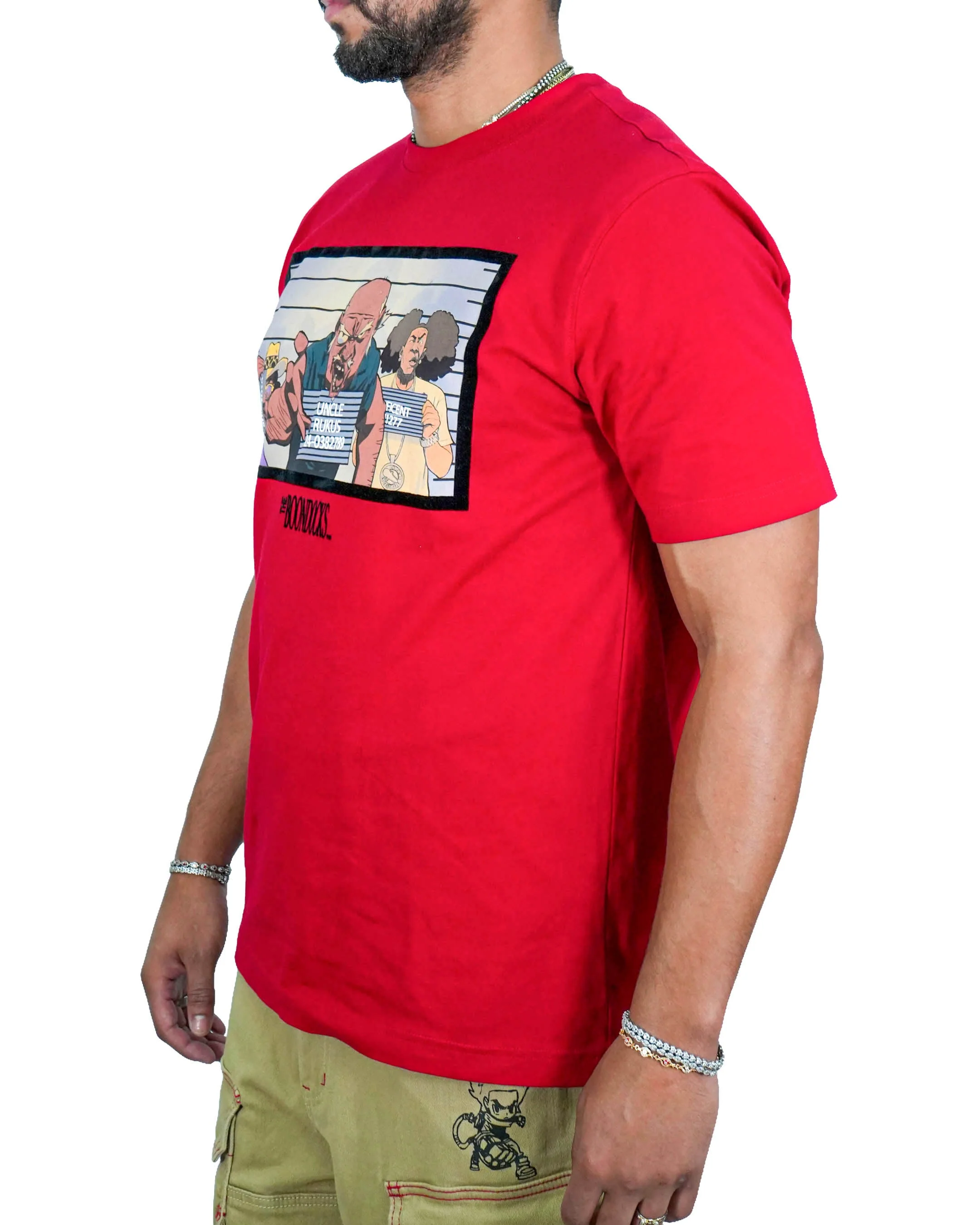 The Boondocks Mugshot Extended Family Red T-Shirt - Image 2