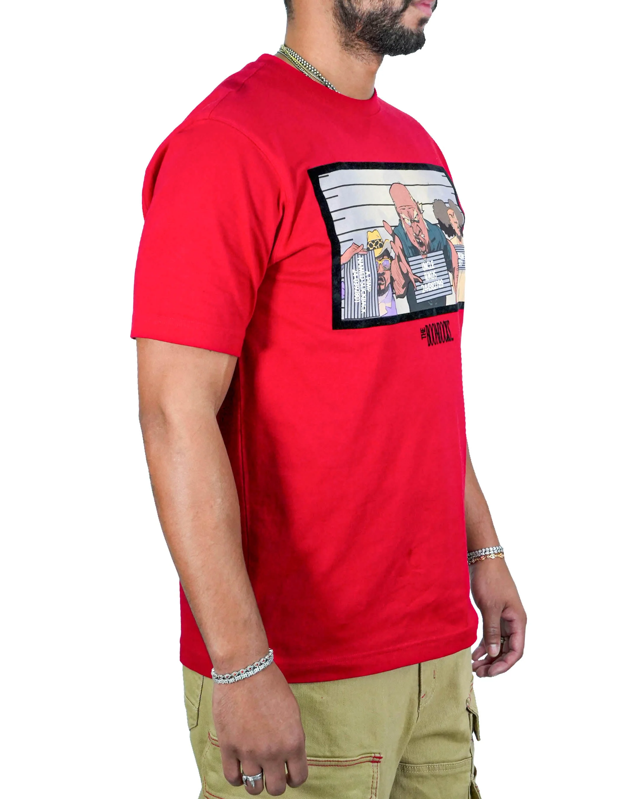 The Boondocks Mugshot Extended Family Red T-Shirt - Image 3