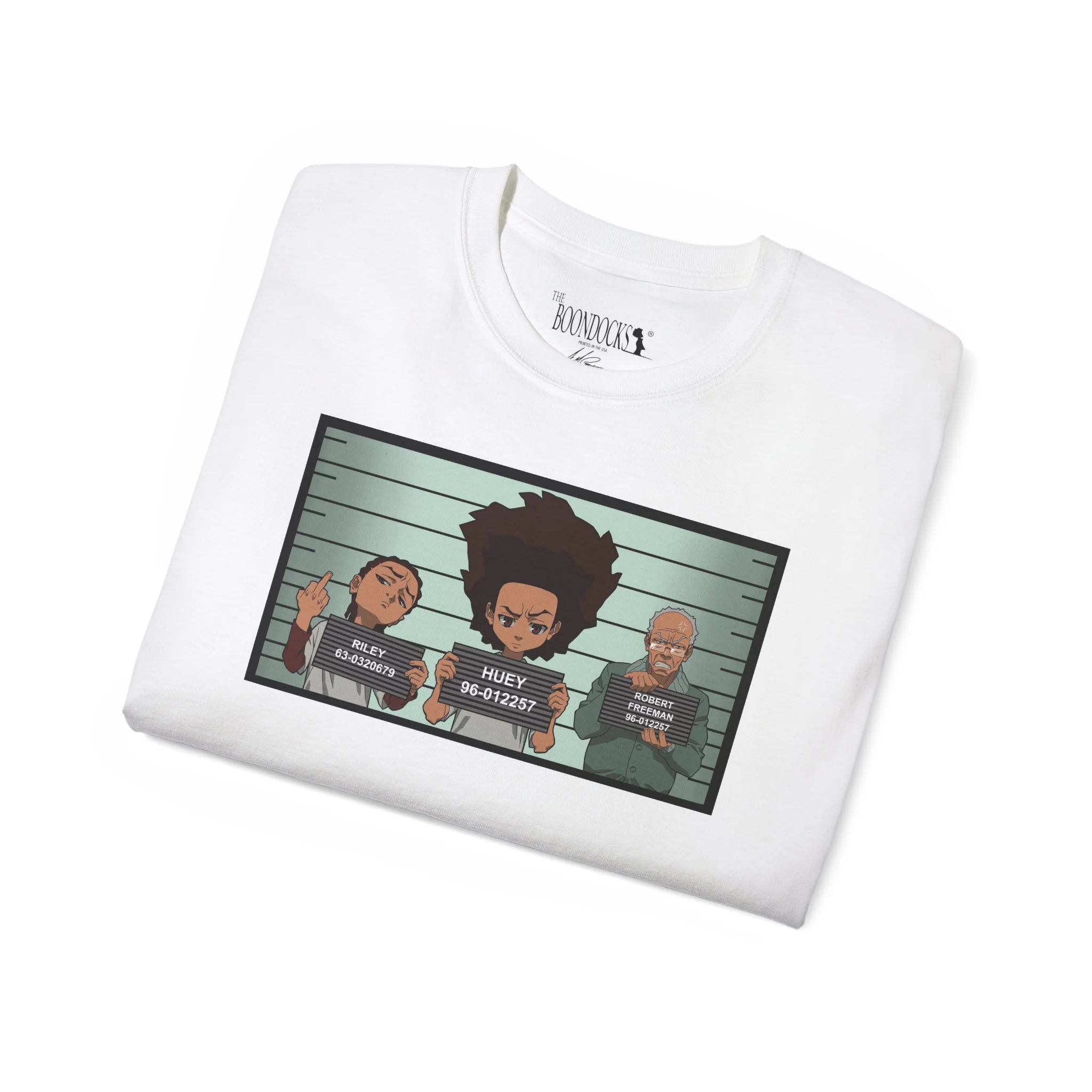 The Boondocks - Mugshot White Eco-T-Shirt - Image 4