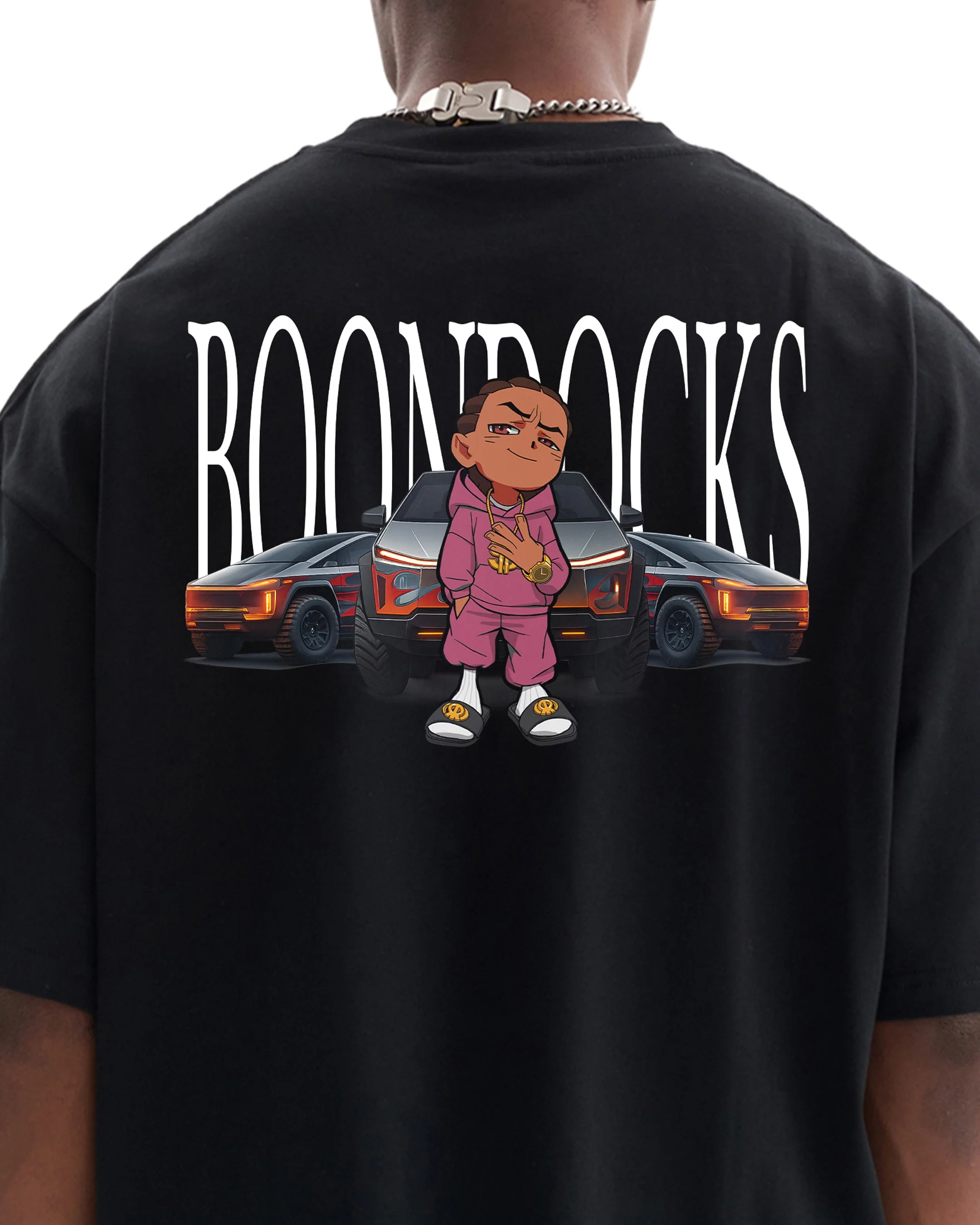 The Boondocks Next Gen Hustle Cropped Black T-Shirt - Image 5