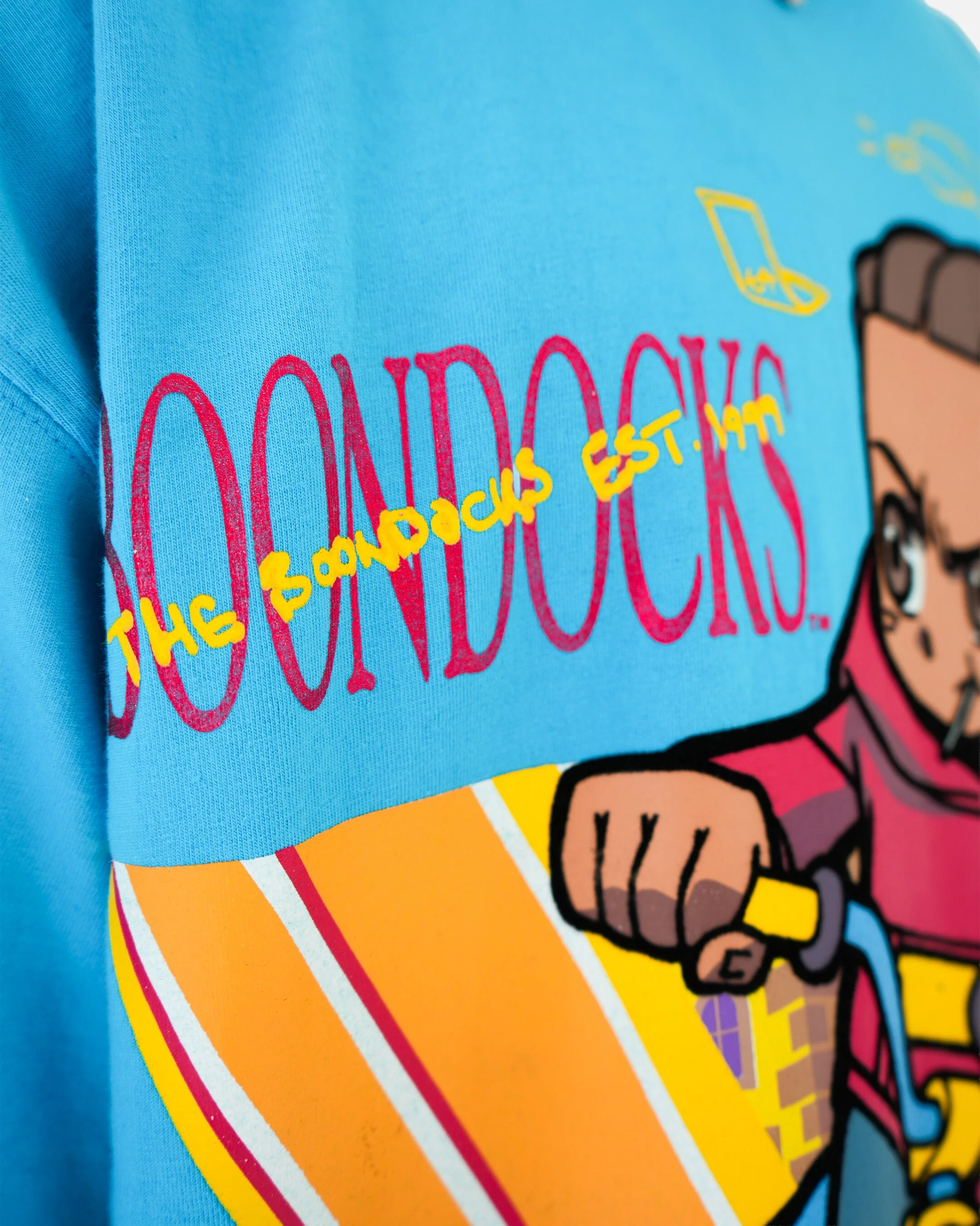 The Boondocks Pedal To The Hustle Blue Stone Wash T-Shirt - Image 4