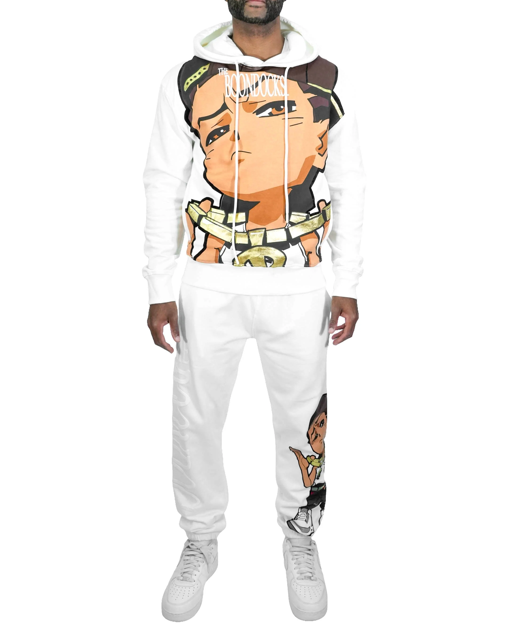 The Boondocks Riley Big Face White Sweat Pants - Image 3