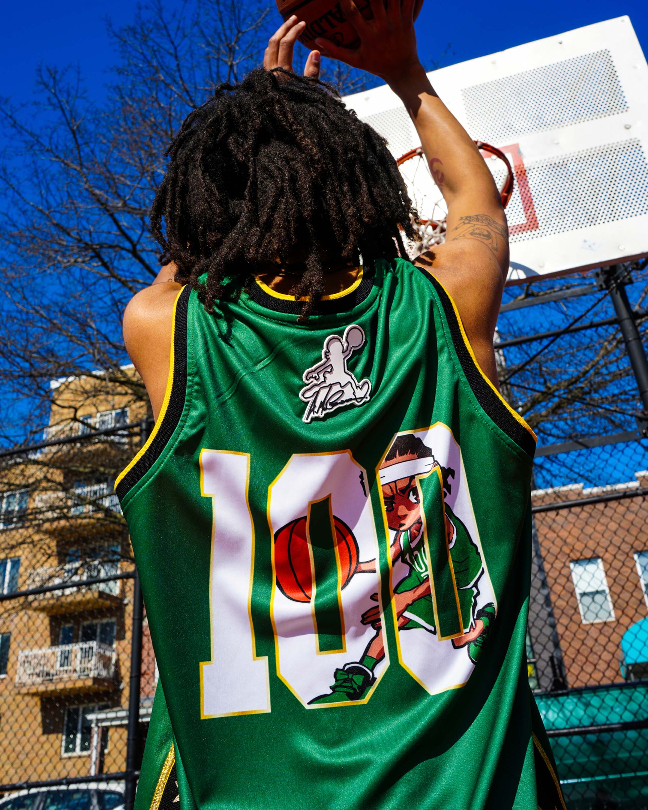 The Boondocks - Riley Dunk Basketball Green Jersey - Image 3