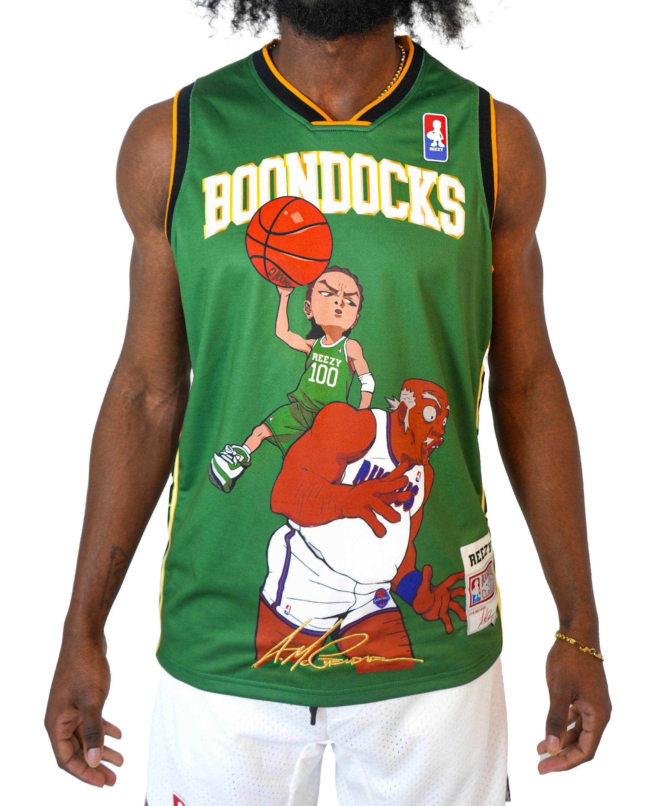 The Boondocks - Riley Dunk Basketball Green Jersey - Image 4