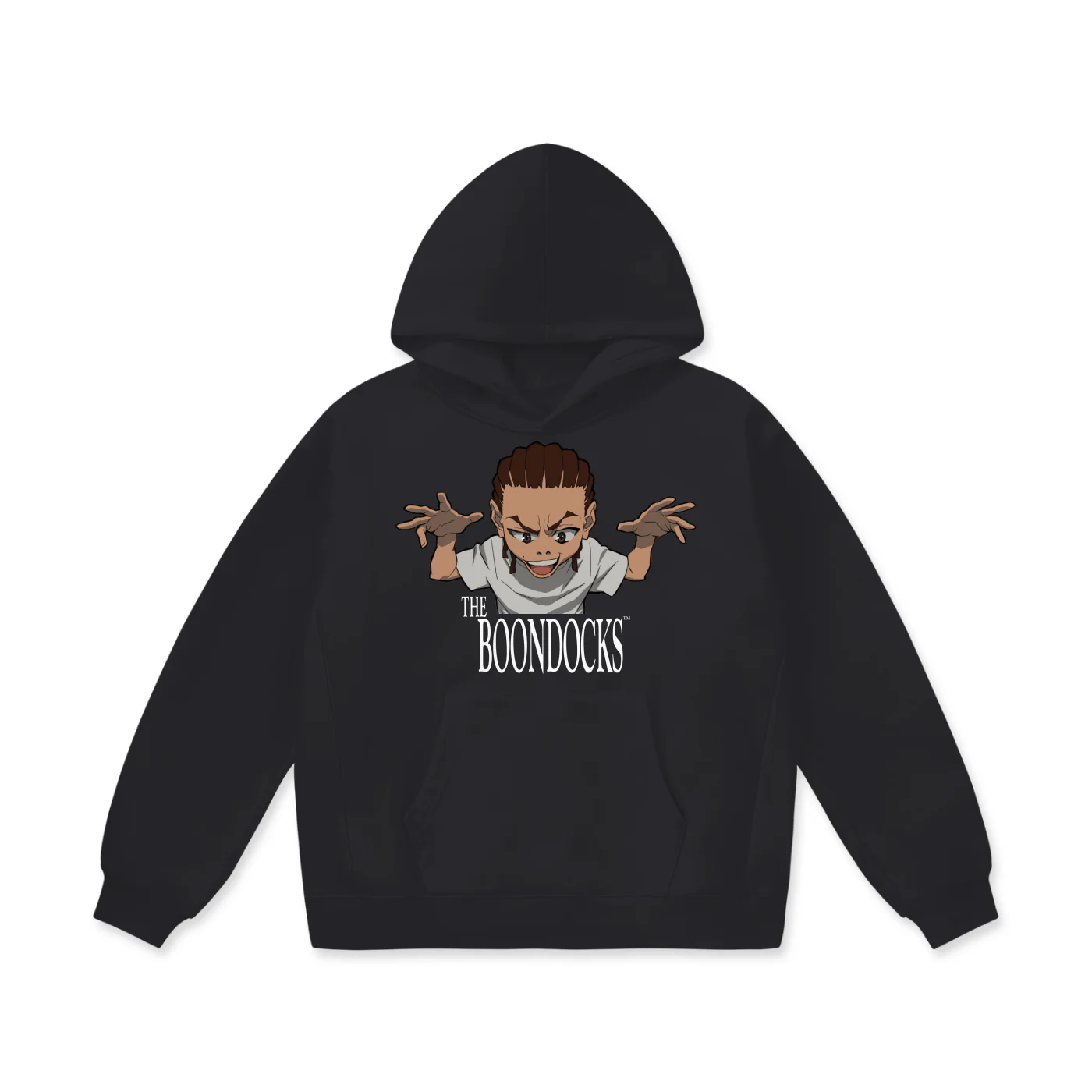 The Boondocks Riley Hands Out Oversized Heavyweight Black Hoodie - Image 3