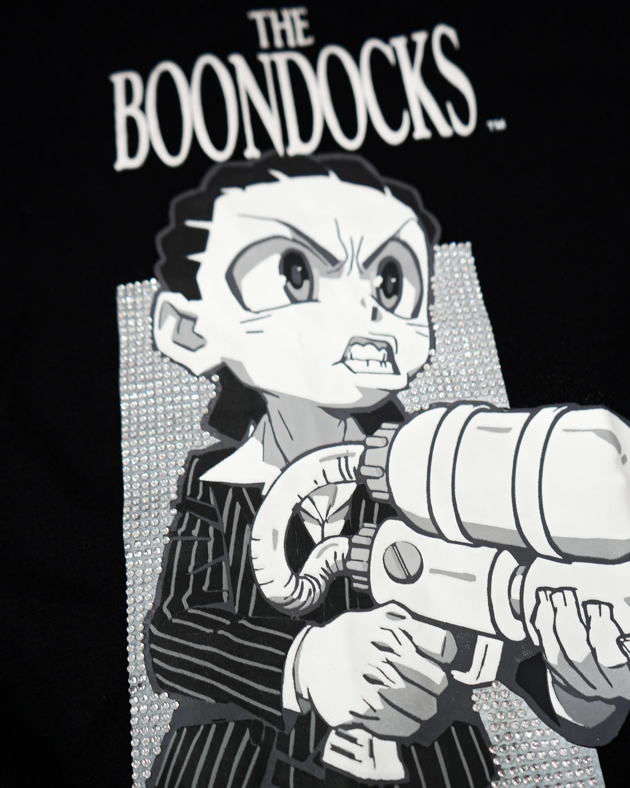 The Boondocks - Riley Say Hello Rhinestoned Black T-Shirt - Image 5