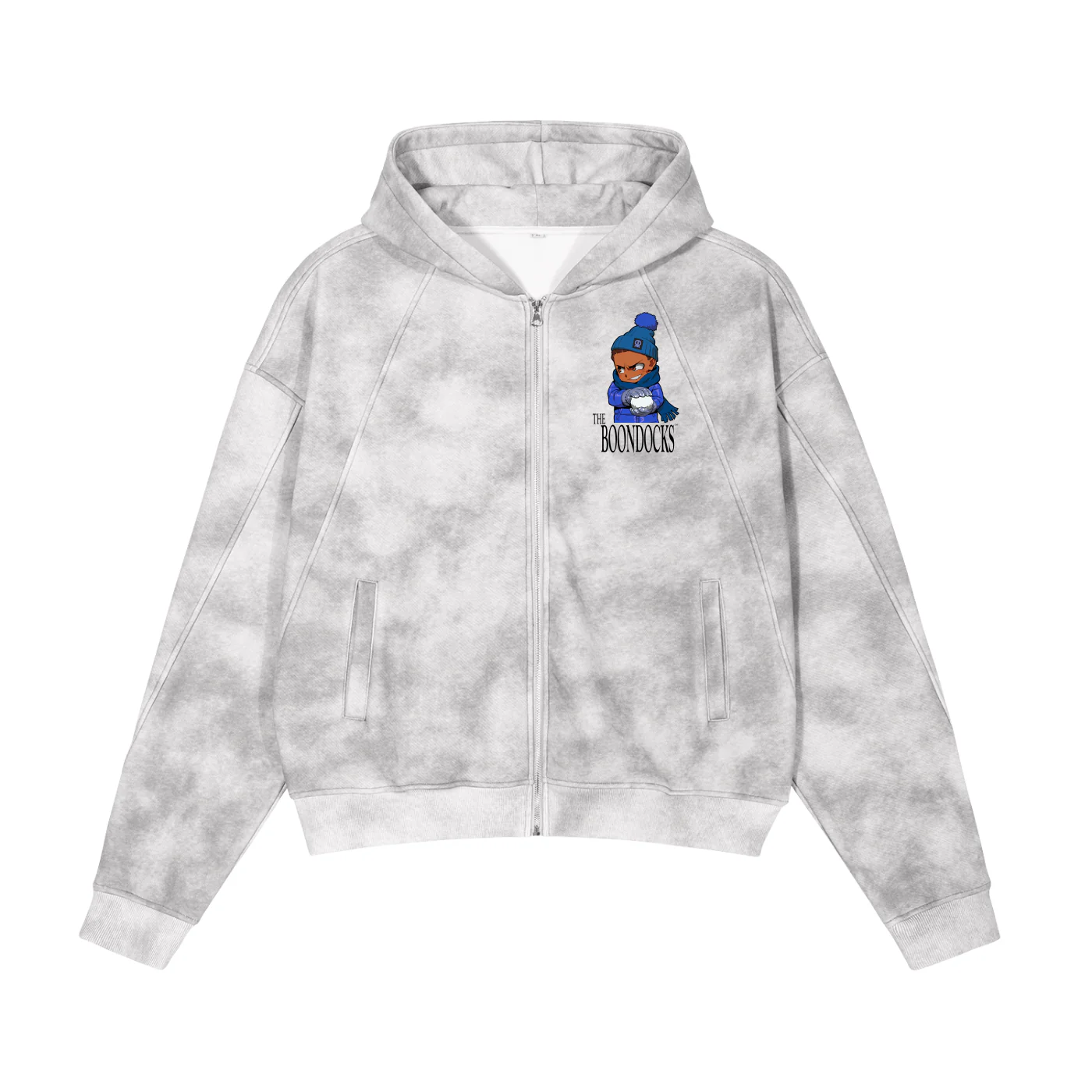 The Boondocks Riley Snow Day Zip Acid Wash Hoodie - Image 3