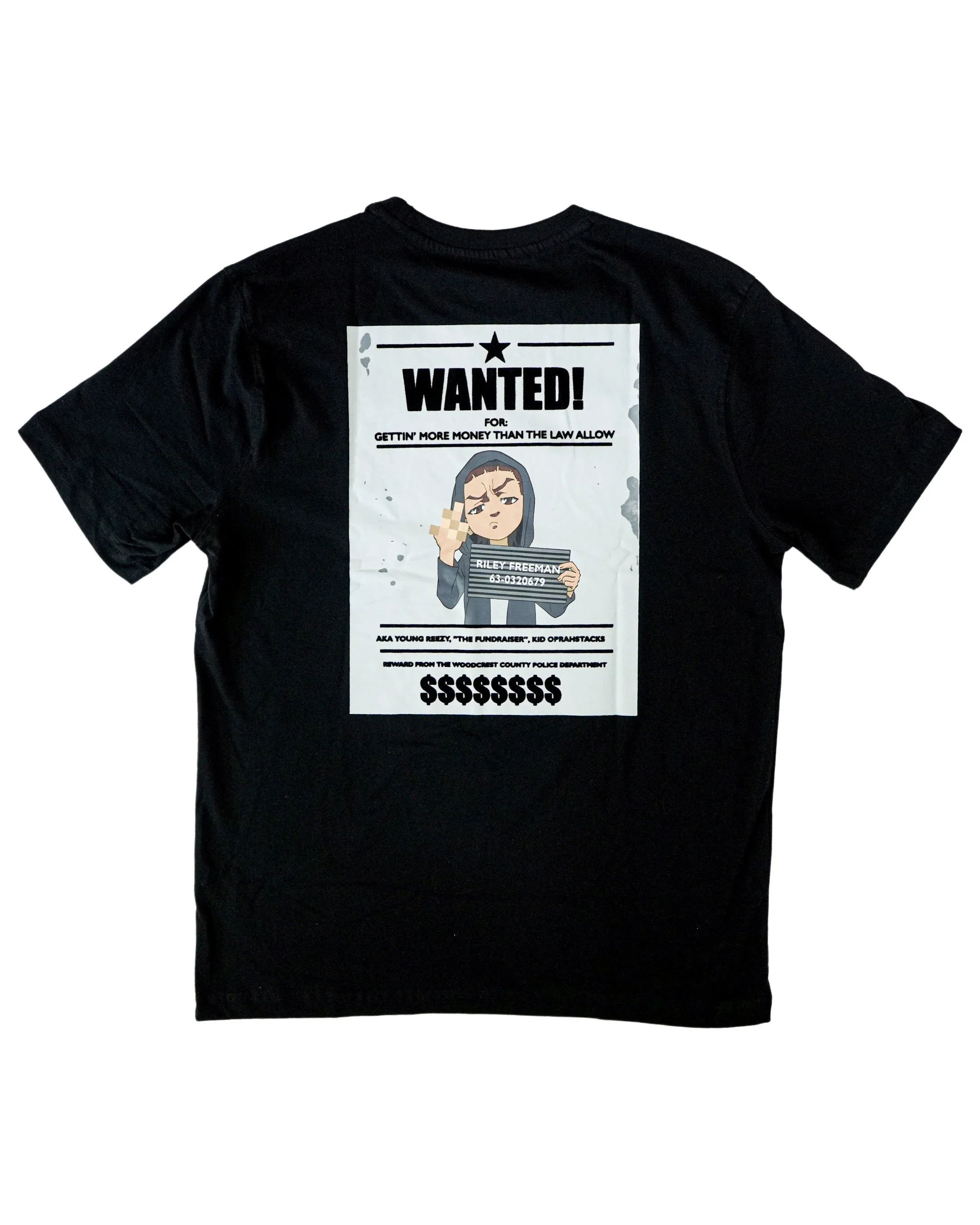 The Boondocks - Riley Wanted Black T-Shirt - Image 4